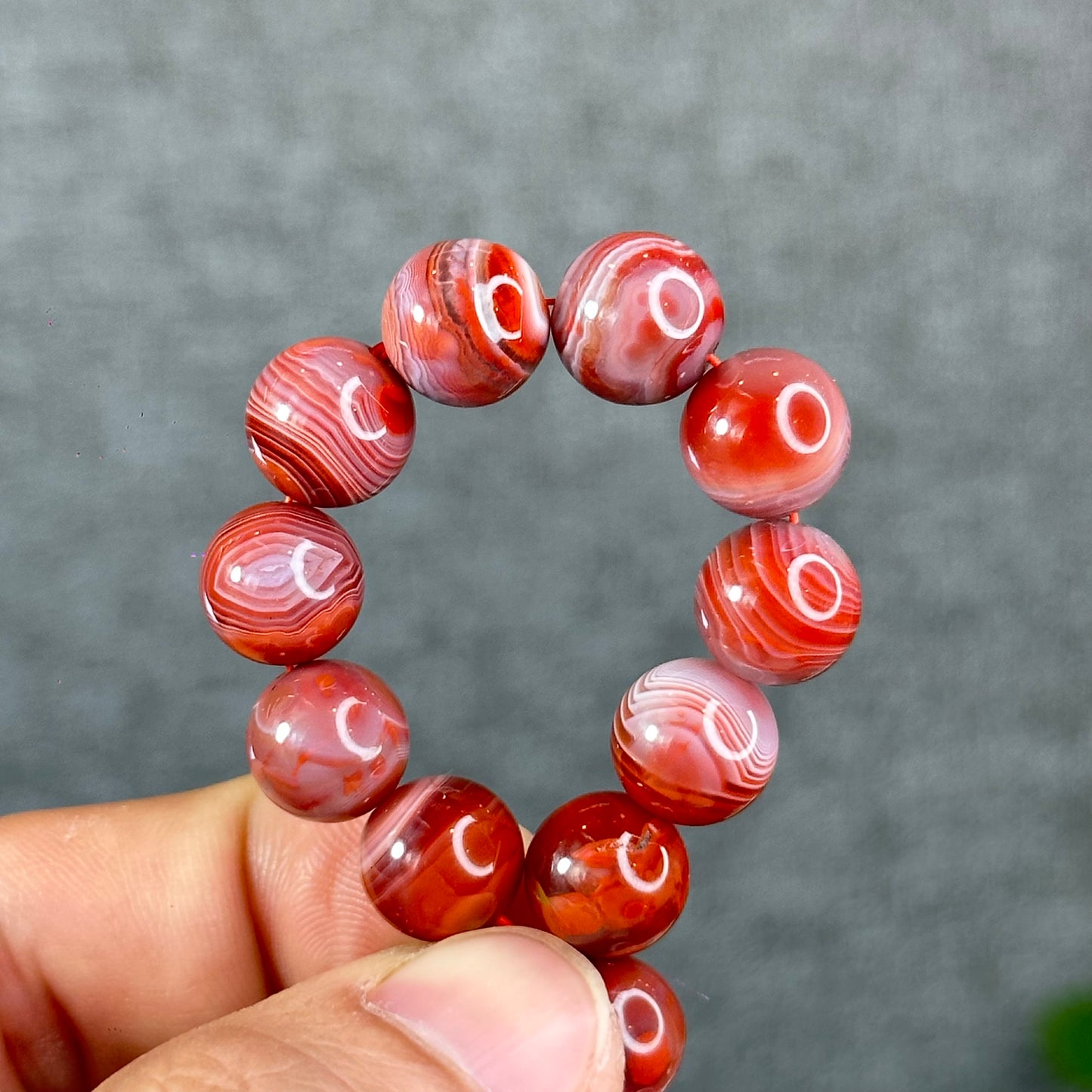Natural Nan Hong Agate Bracelet Size 10 mm