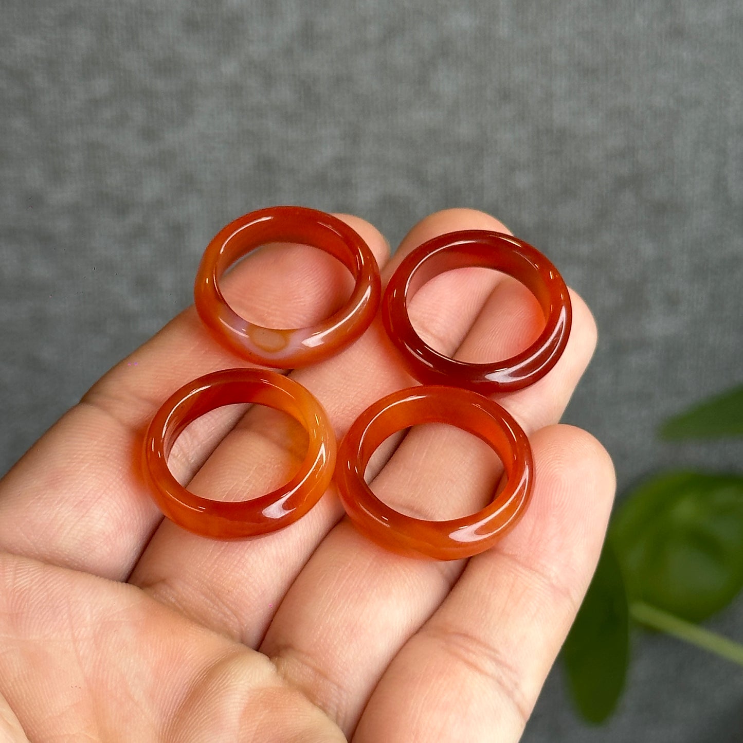 Natural Red Agate Ring Size 1.77
