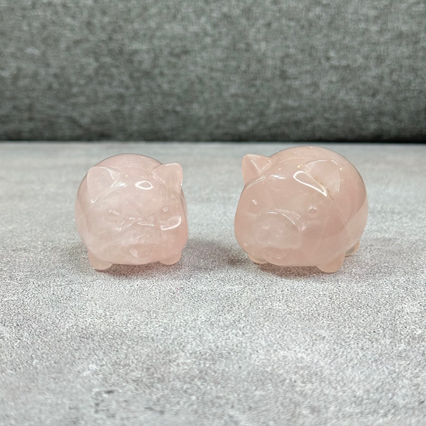 Natural Rose Quartz Pig Figurine