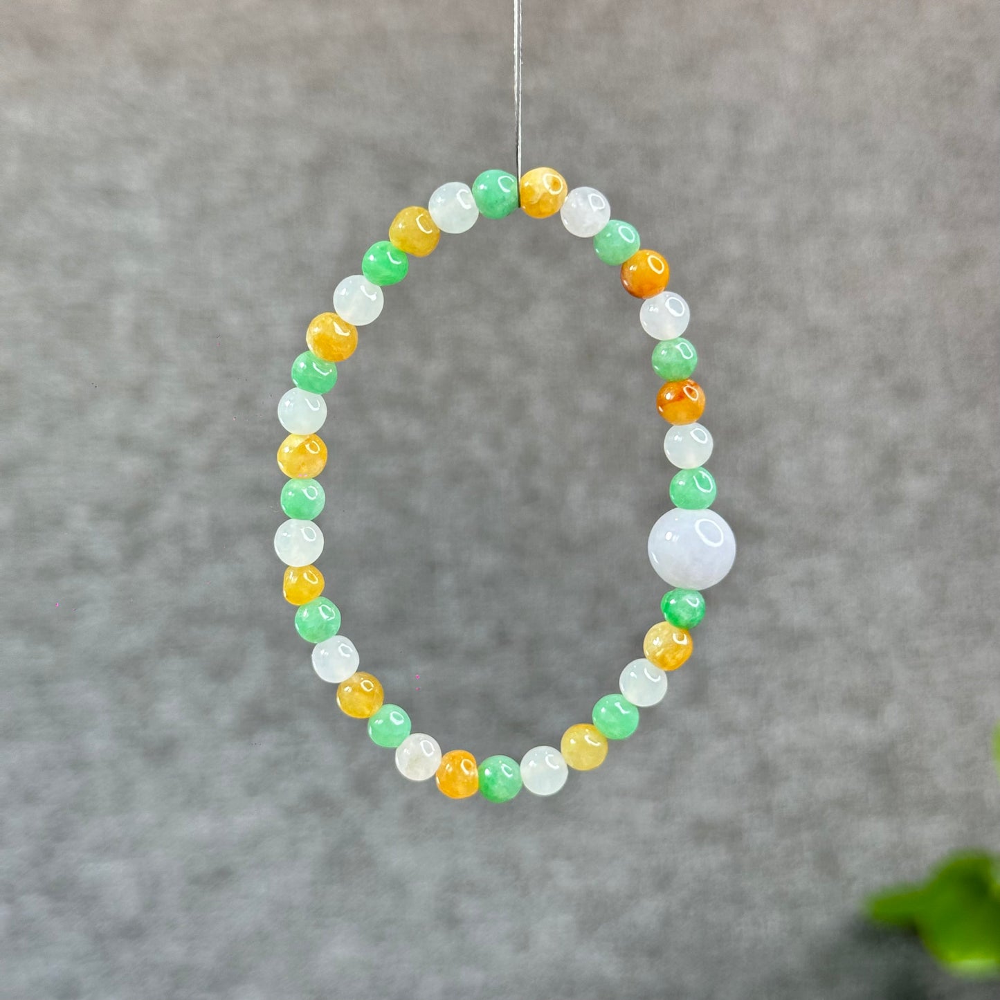 Mulit-Colour Natural Jadeite Jade Bracelet Size 5.4 mm