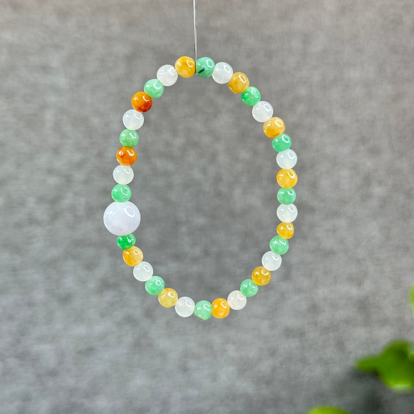 Mulit-Colour Natural Jadeite Jade Bracelet Size 5.4 mm