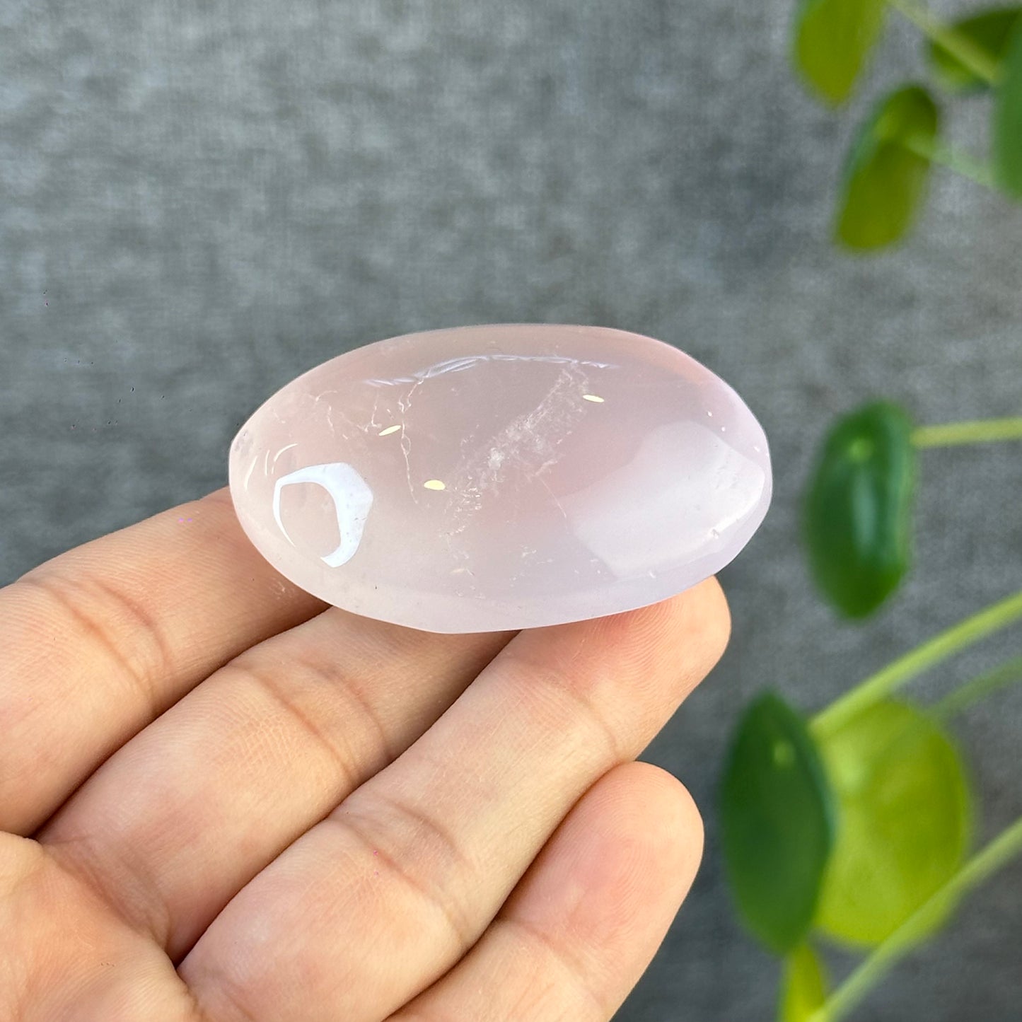 Natural Rose Quartz Palm Stone