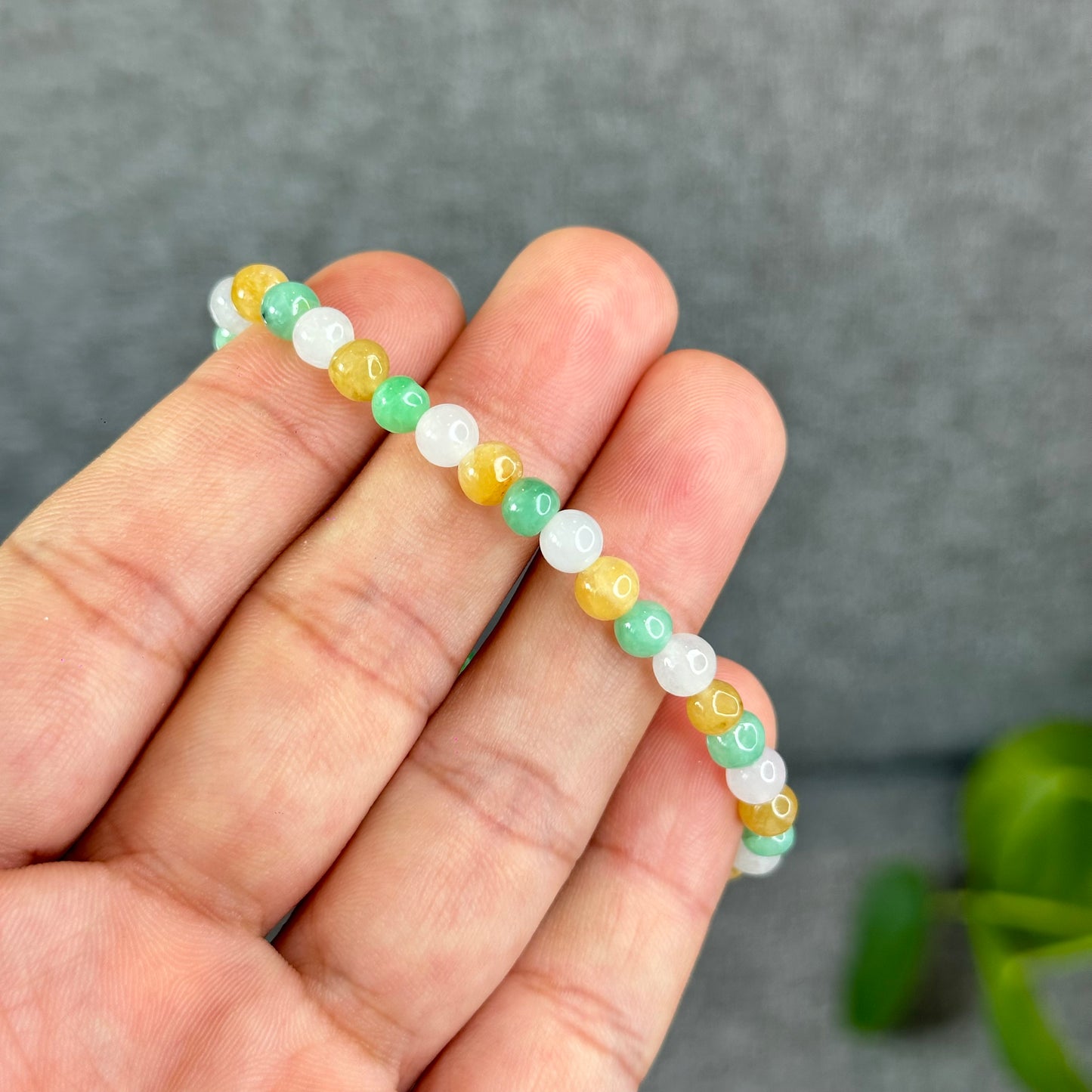 Mulit-Colour Natural Jadeite Jade Bracelet Size 5.4 mm