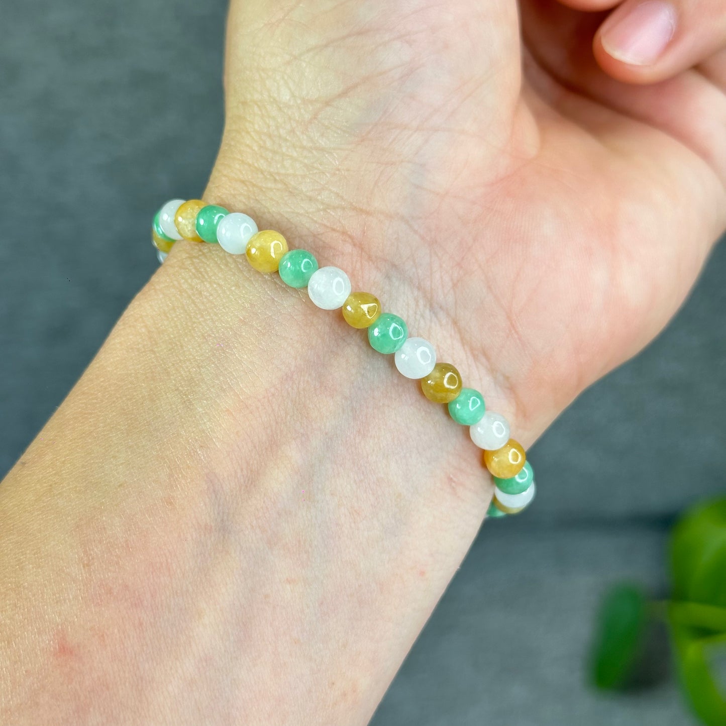 Mulit-Colour Natural Jadeite Jade Bracelet Size 5.4 mm