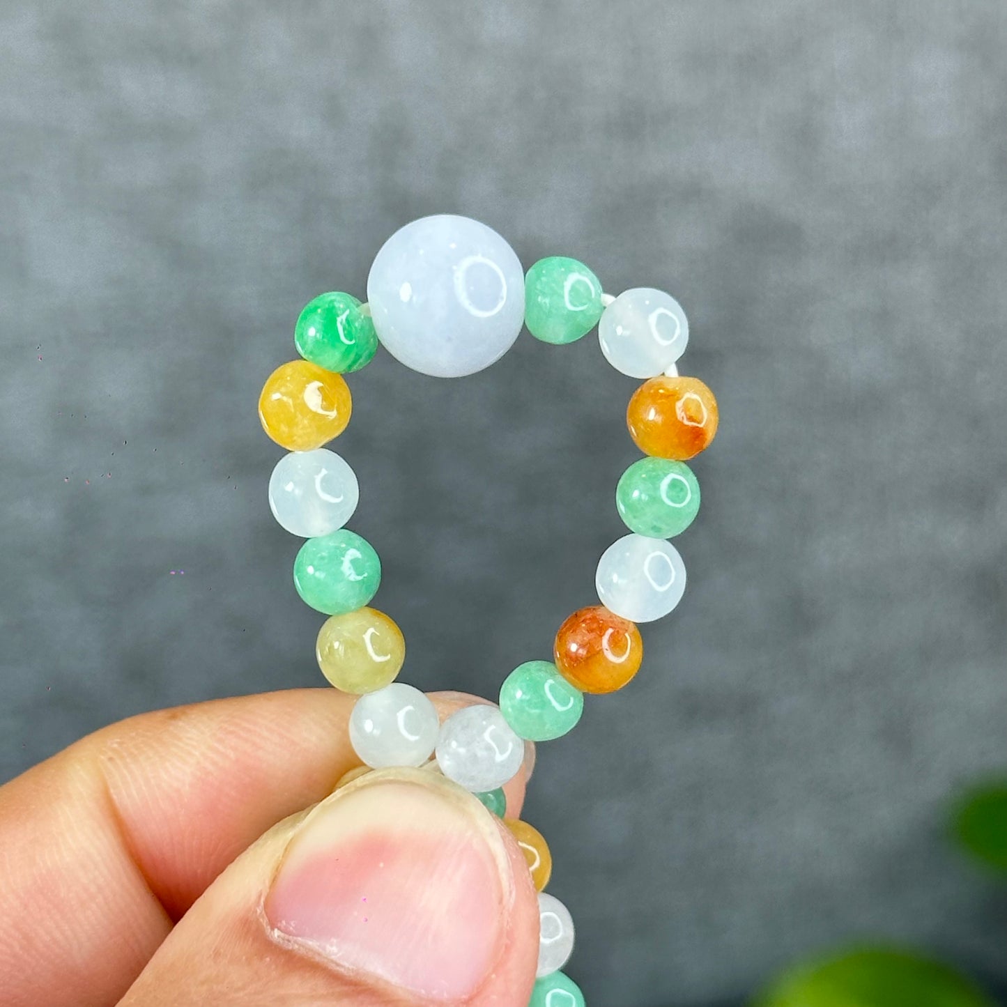 Mulit-Colour Natural Jadeite Jade Bracelet Size 5.4 mm