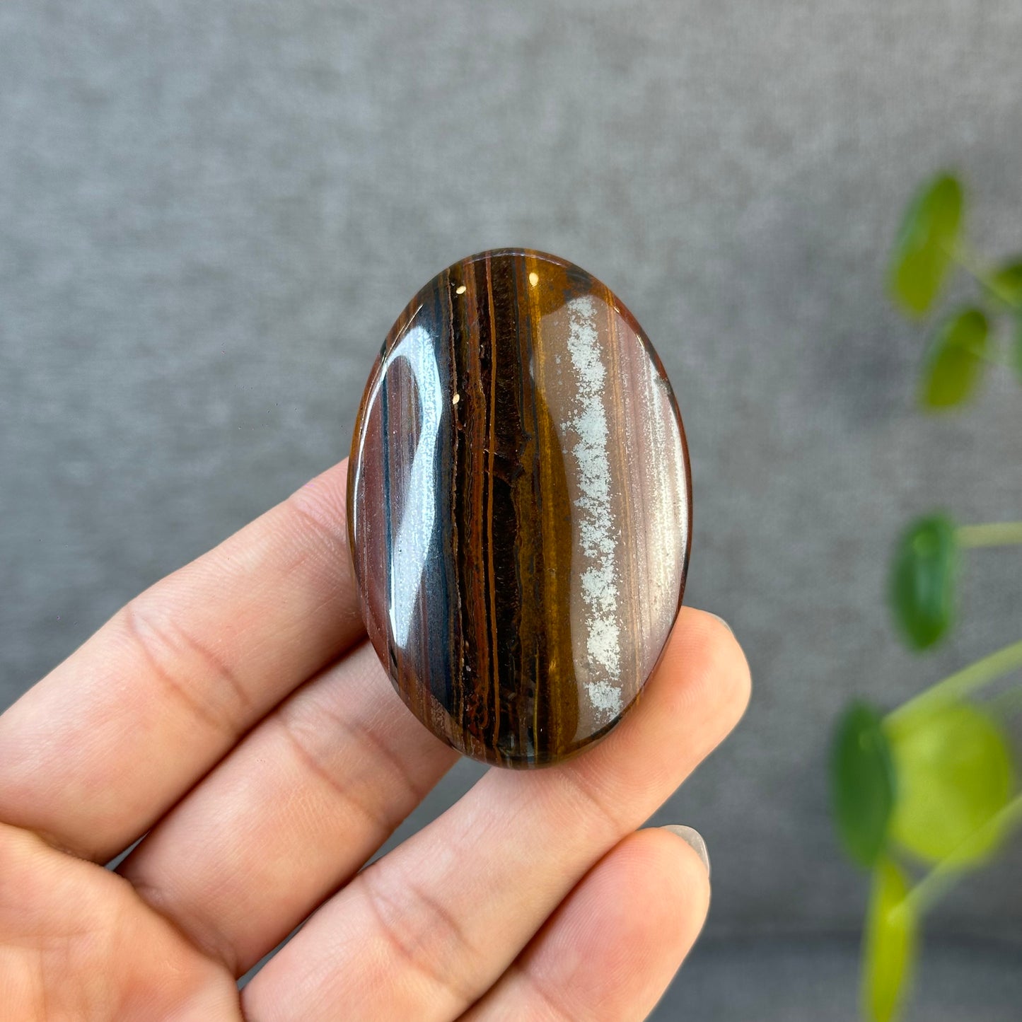 Red Titan Natural Tiger Eye Palm Stone