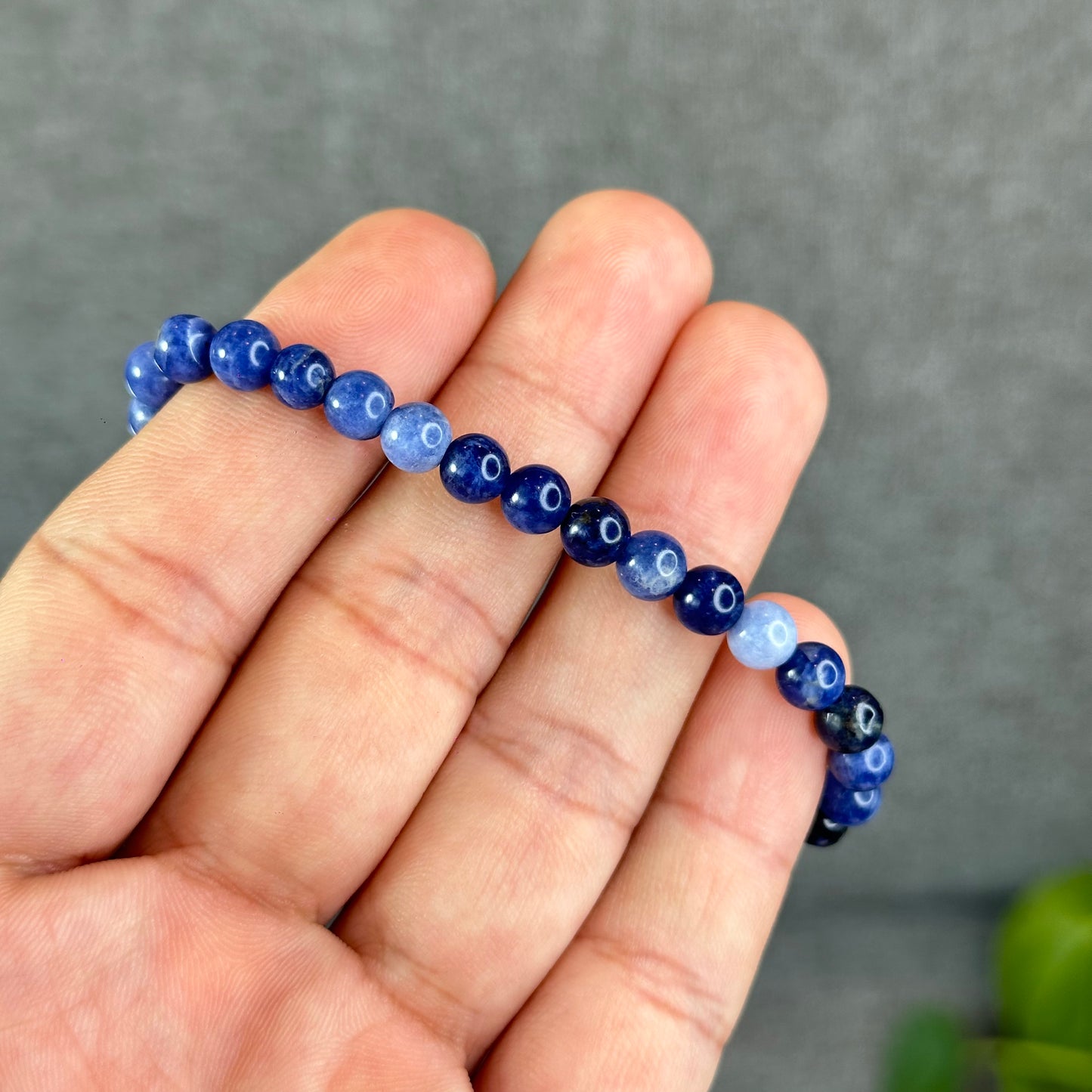 Natural Blue Sodalite Bracelet Size 6 mm