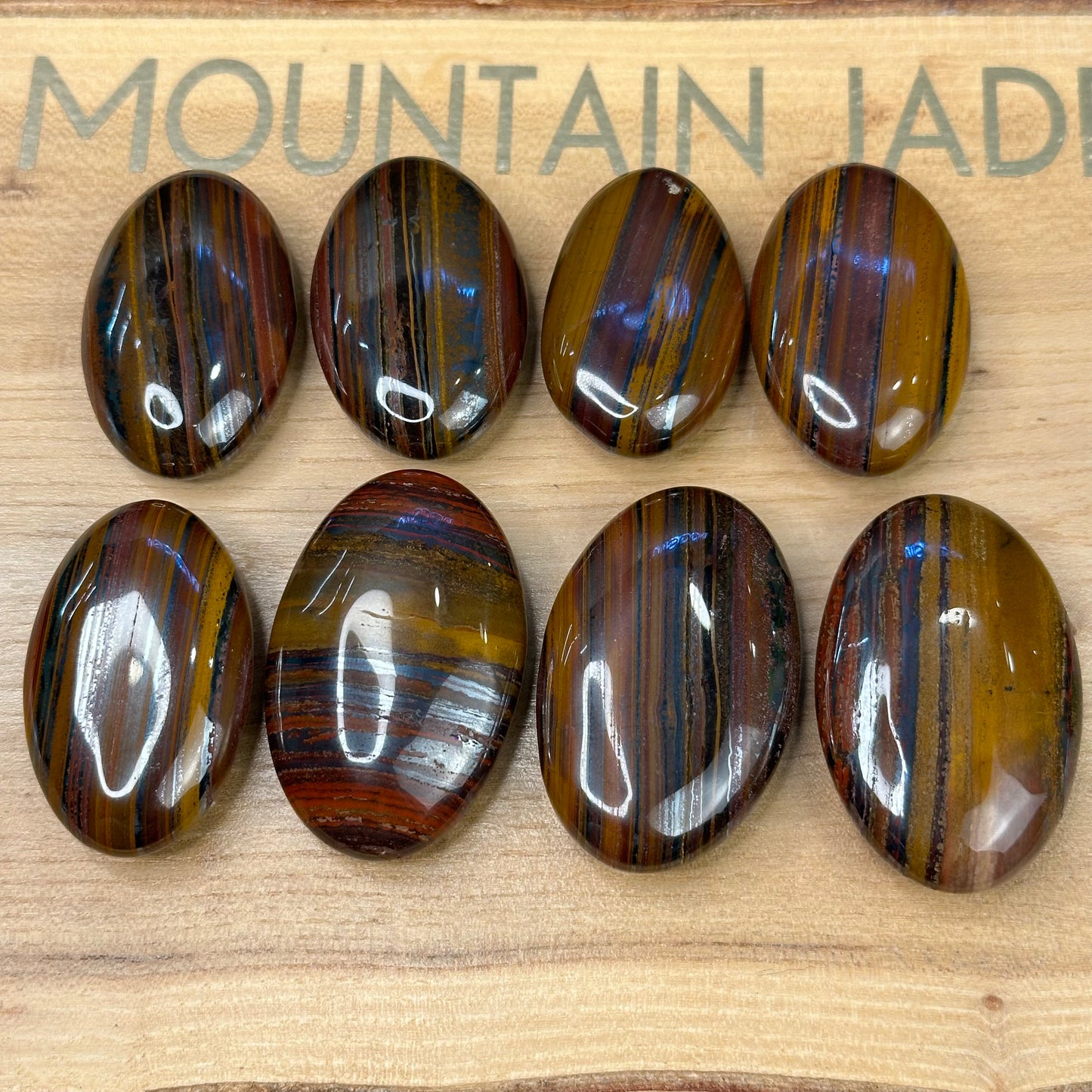 Red Titan Natural Tiger Eye Palm Stone