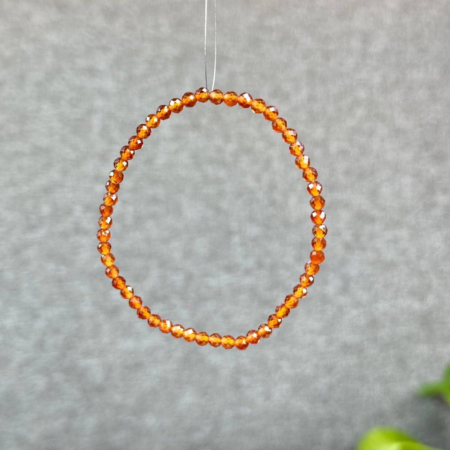 Natural Hessonite Garnet Bracelet Size 4 mm