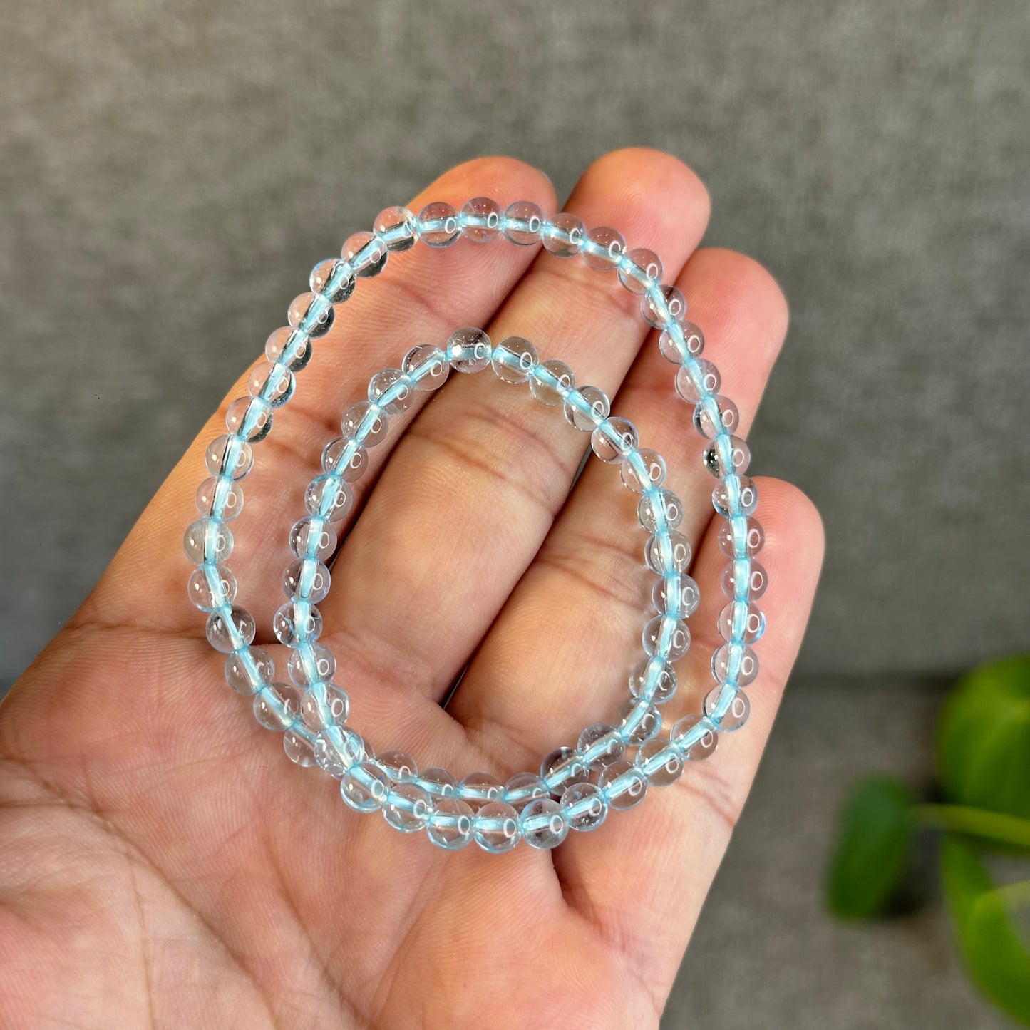 Double Wrap Natural Topaz Bracelet Size 5 mm