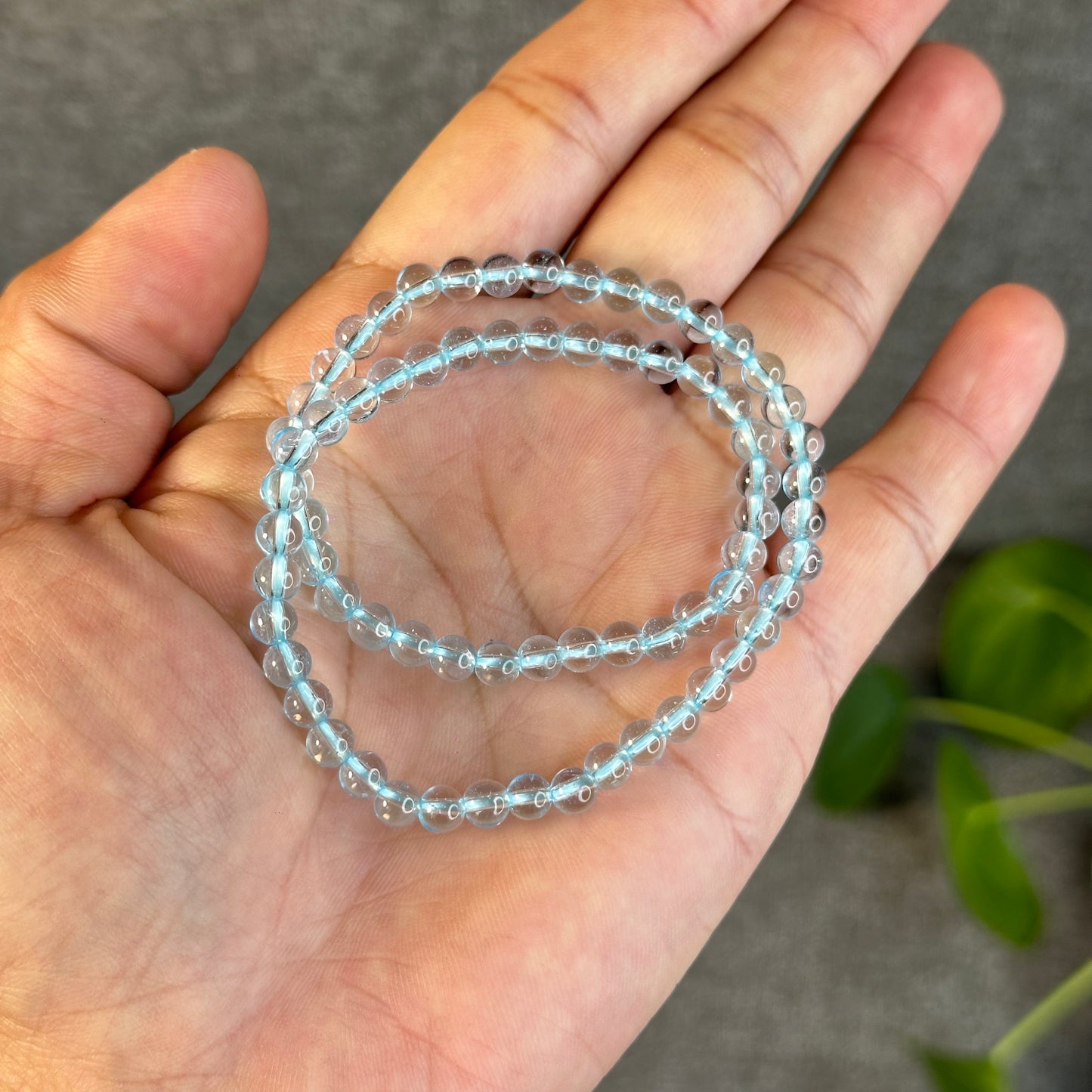 Double Wrap Natural Topaz Bracelet Size 5 mm