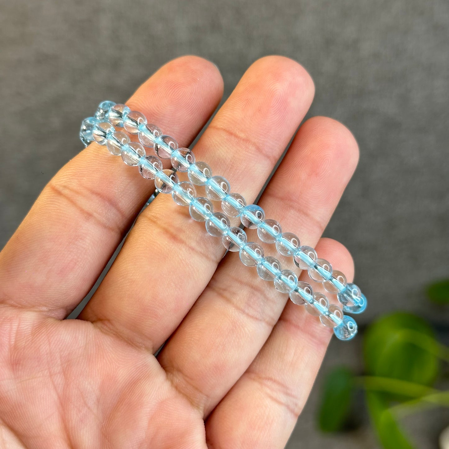 Double Wrap Natural Topaz Bracelet Size 5 mm