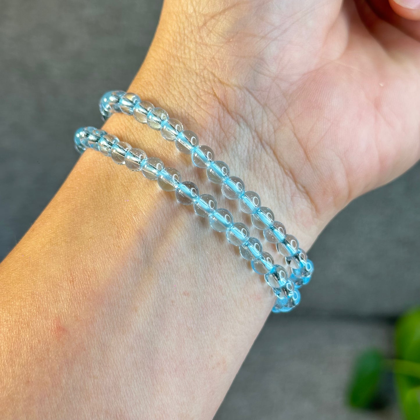 Double Wrap Natural Topaz Bracelet Size 5 mm