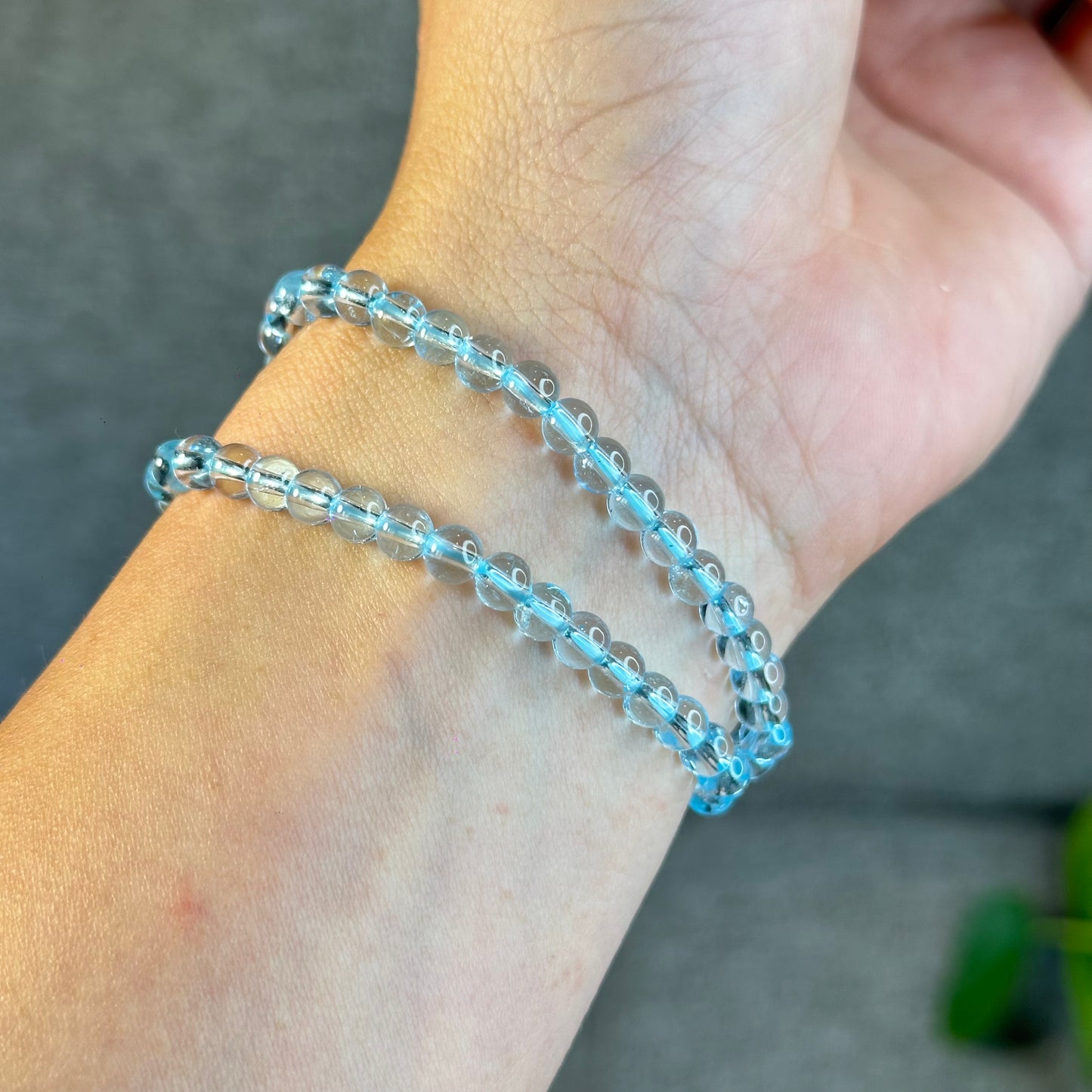 Double Wrap Natural Topaz Bracelet Size 5 mm
