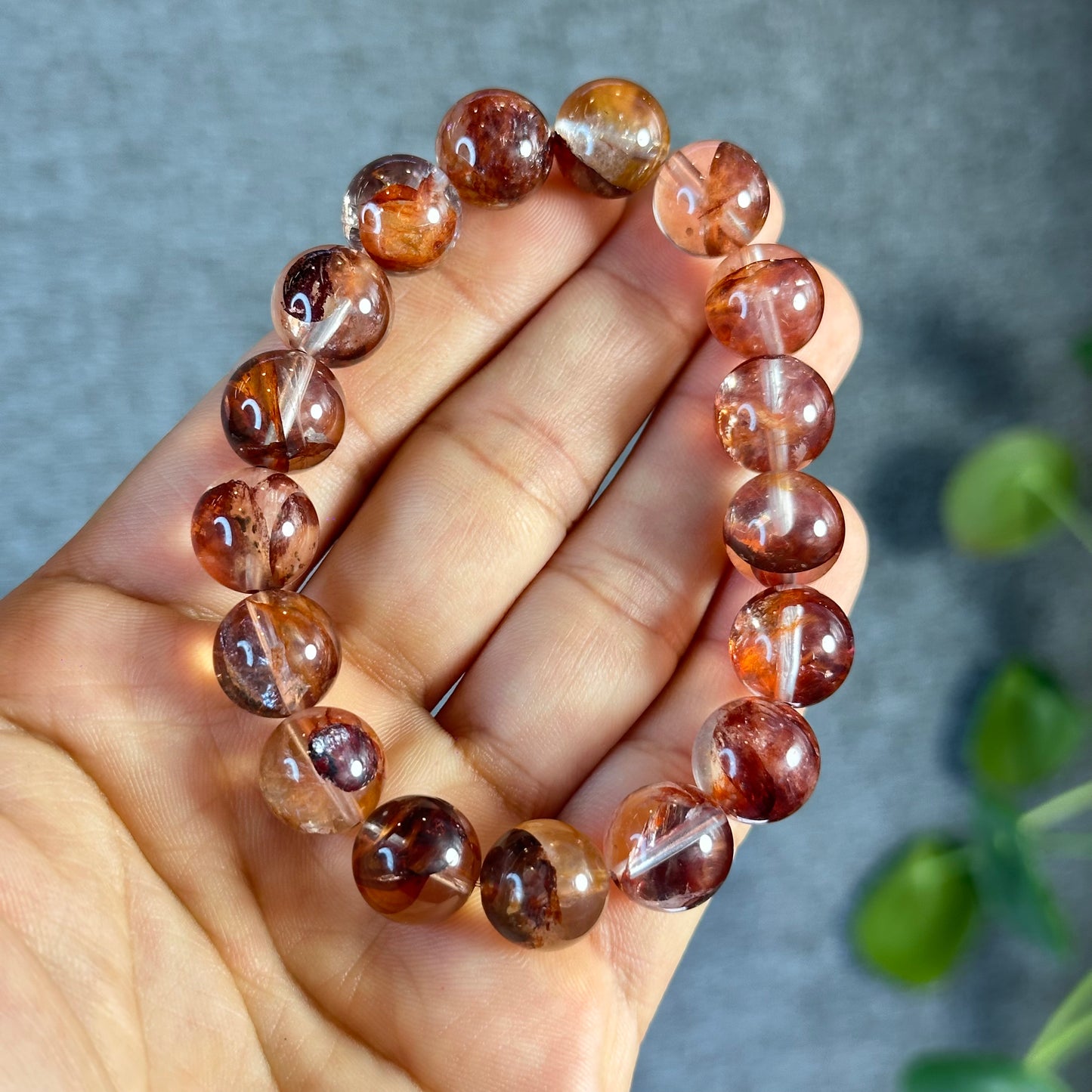 Natural Fire Quartz Bracelet Size 12 mm