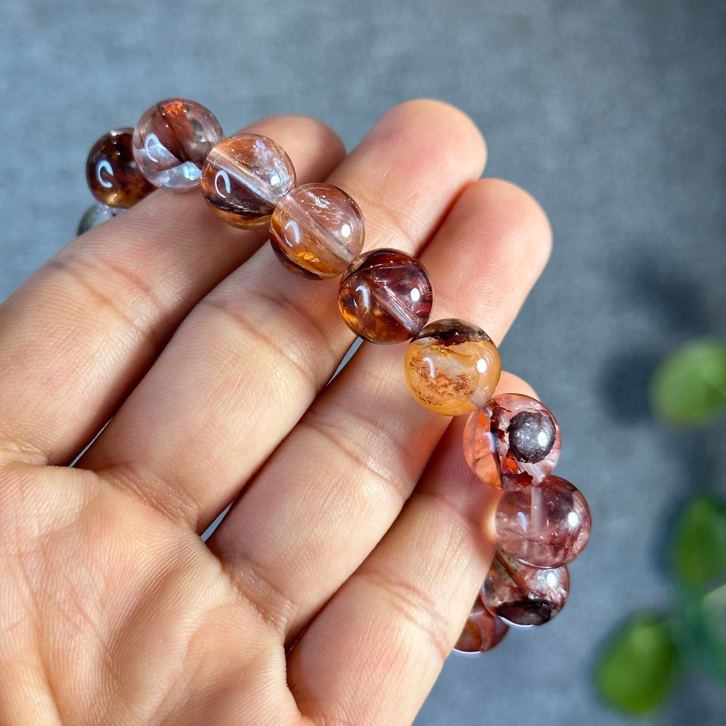 Natural Fire Quartz Bracelet Size 12 mm