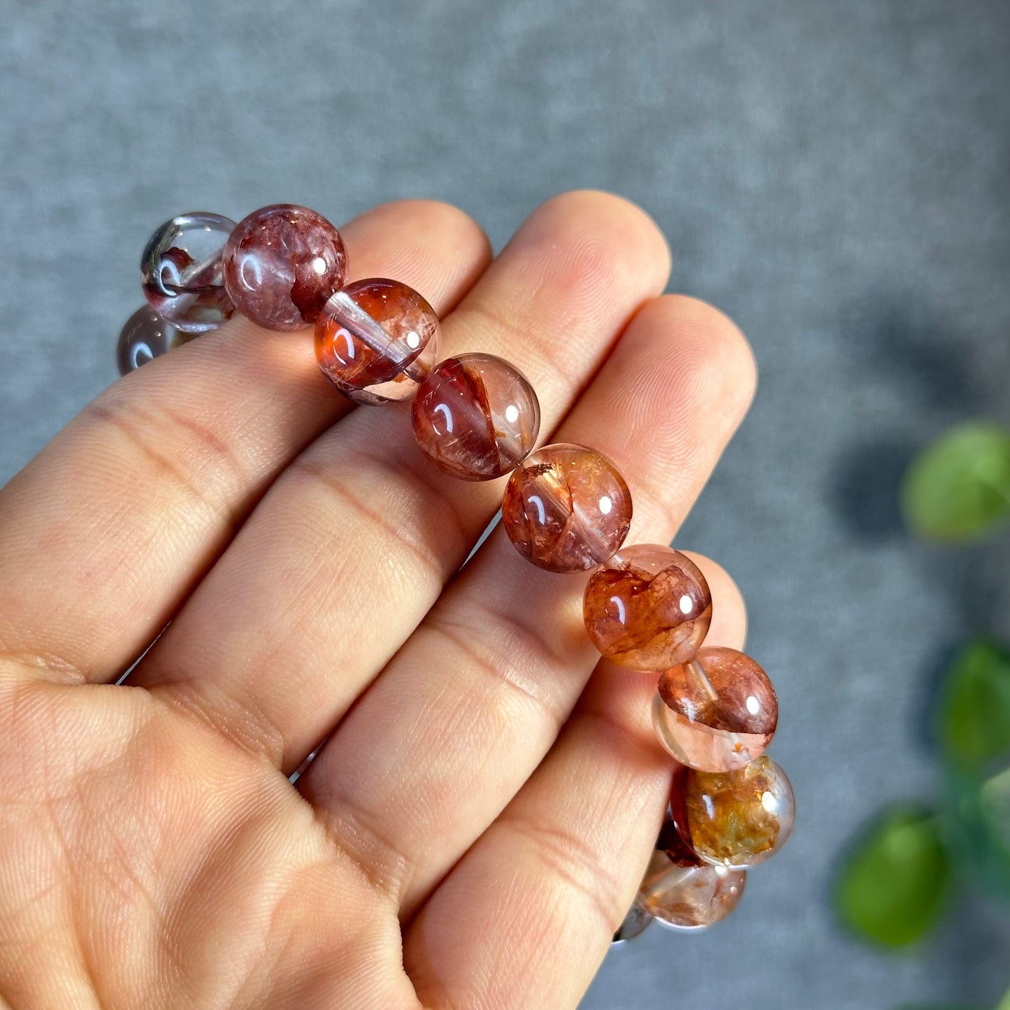 Natural Fire Quartz Bracelet Size 12 mm