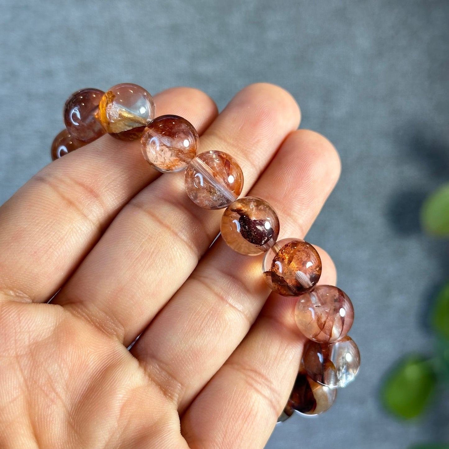 Natural Fire Quartz Bracelet Size 12 mm