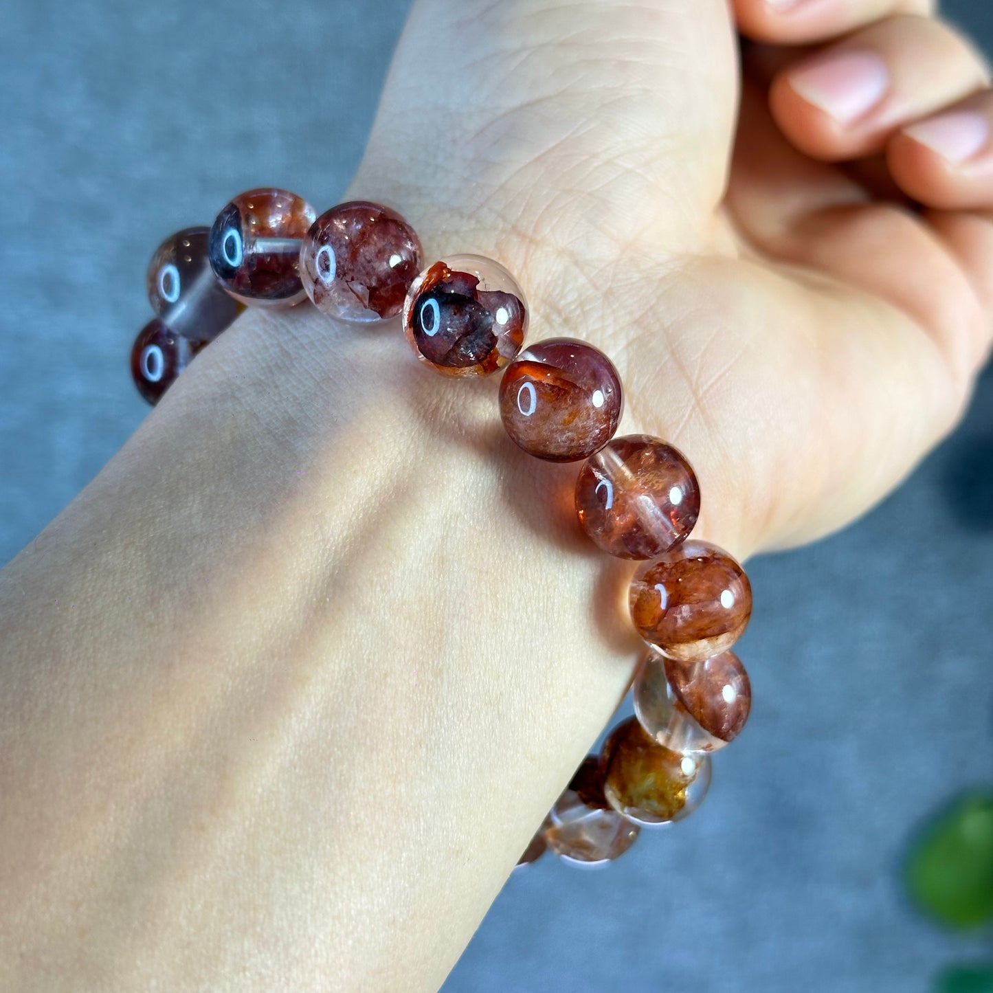 Natural Fire Quartz Bracelet Size 12 mm