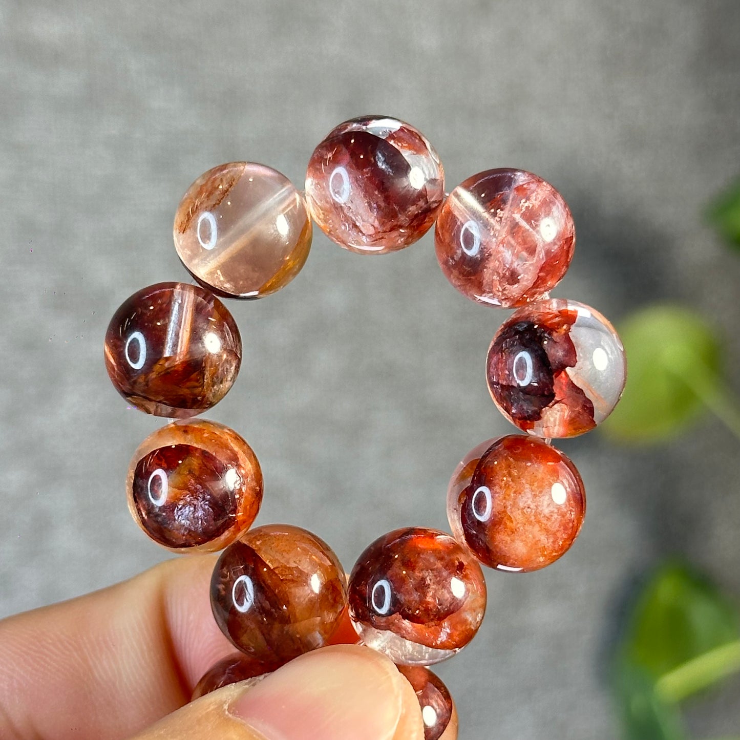 Natural Fire Quartz Bracelet Size 12 mm
