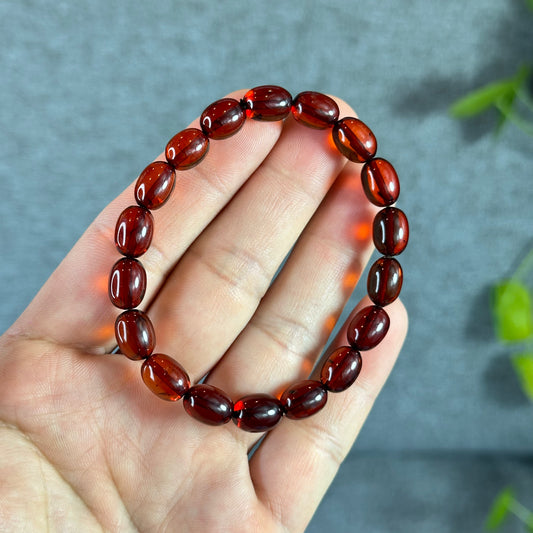 Lu Thong Natural Blood Amber Bracelet Size 7.5 mm