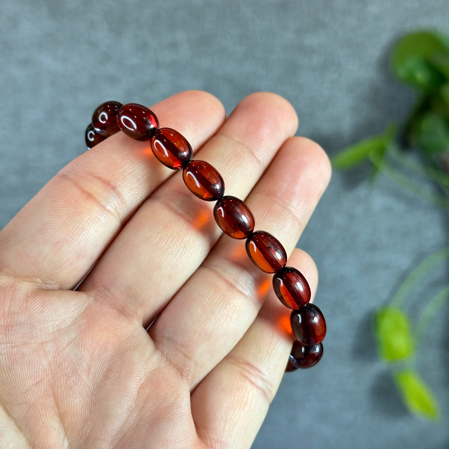 Lu Thong Natural Blood Amber Bracelet Size 7.5 mm