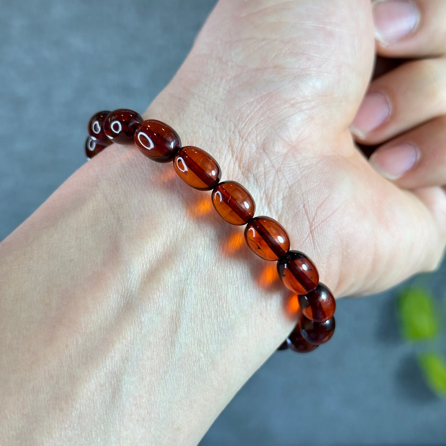 Lu Thong Natural Blood Amber Bracelet Size 7.5 mm