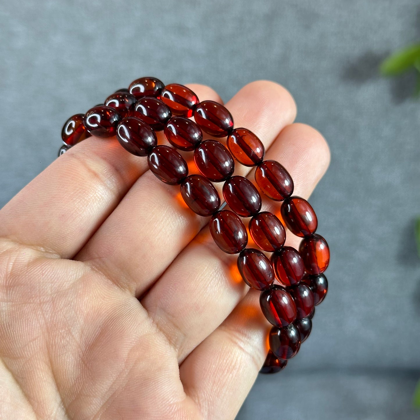 Lu Thong Natural Blood Amber Bracelet Size 7.5 mm
