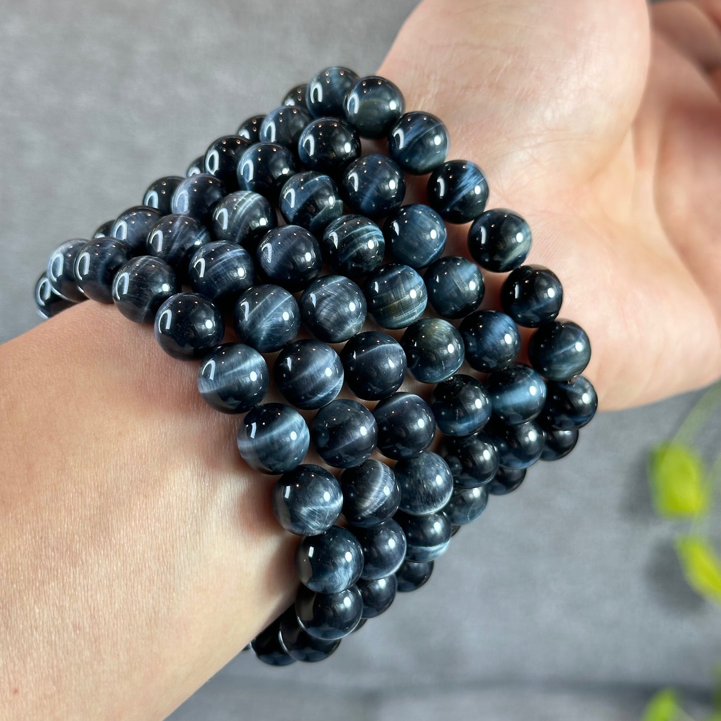 Natural Blue Tiger Eye VIP Bracelet Size 10 mm