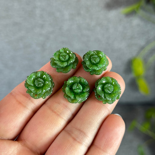 Cabbage Flower Natural Nephrite Jade VIP Charm