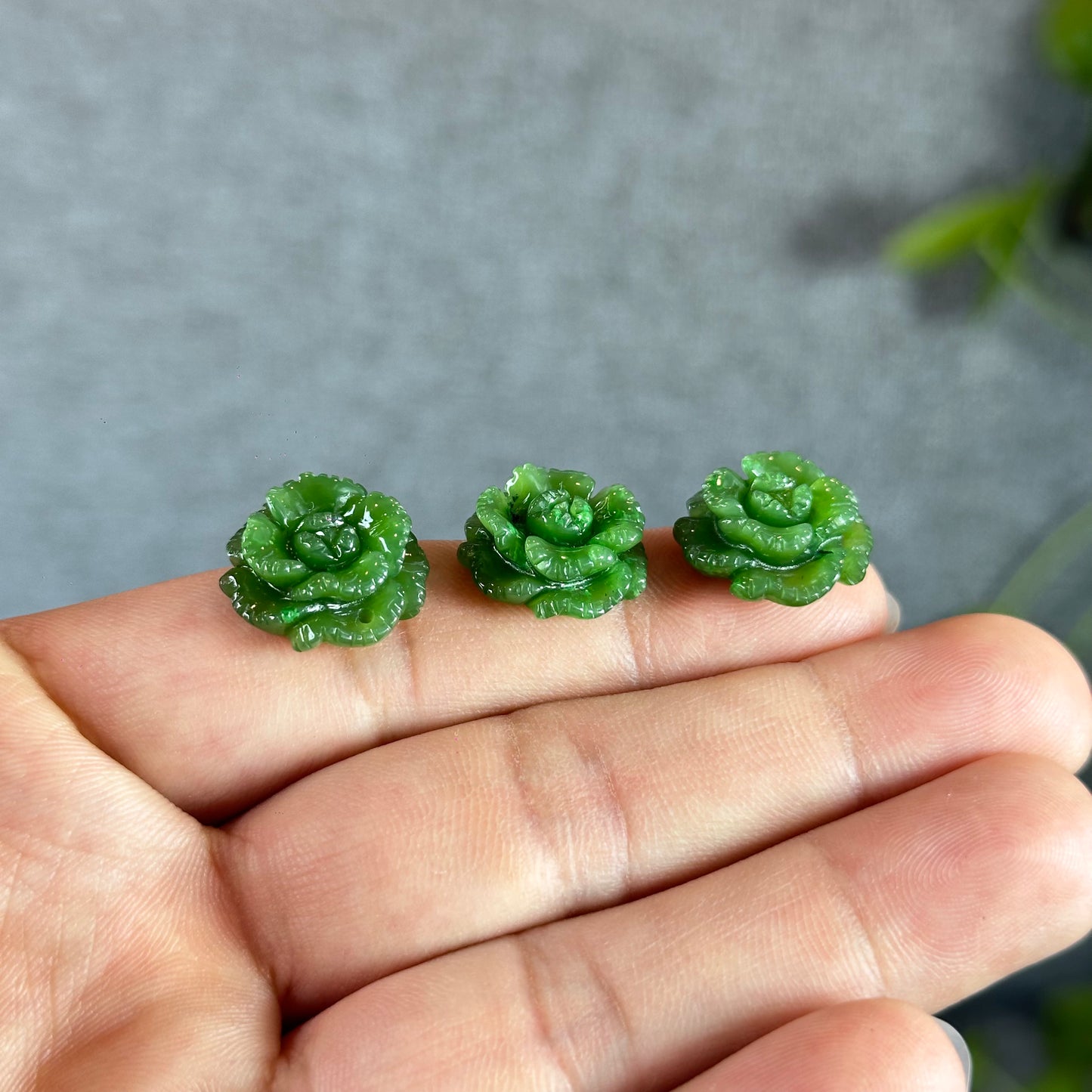 Cabbage Flower Natural Nephrite Jade VIP Charm