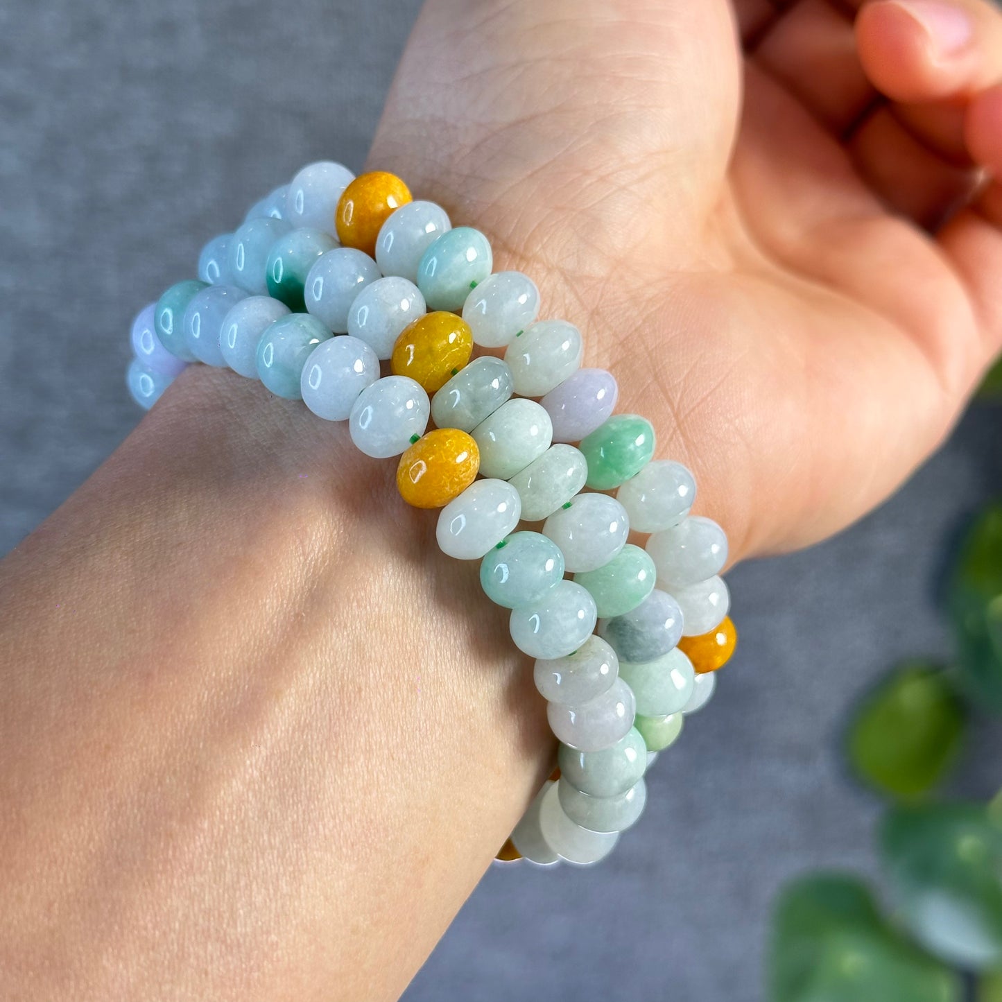 Multi Colour Natural Jadeite Jade VIP Donut