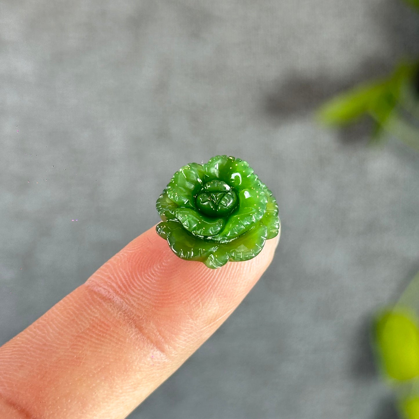 Cabbage Flower Natural Nephrite Jade VIP Charm