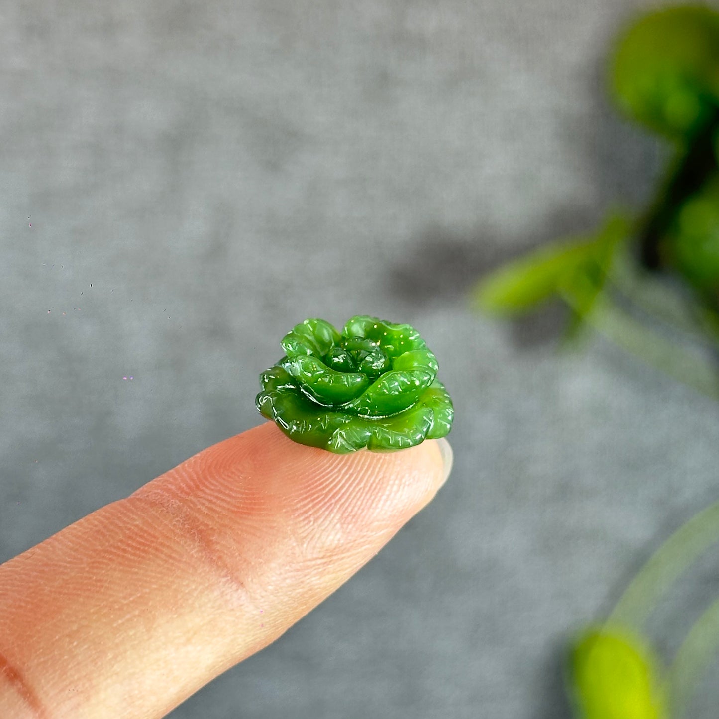Cabbage Flower Natural Nephrite Jade VIP Charm