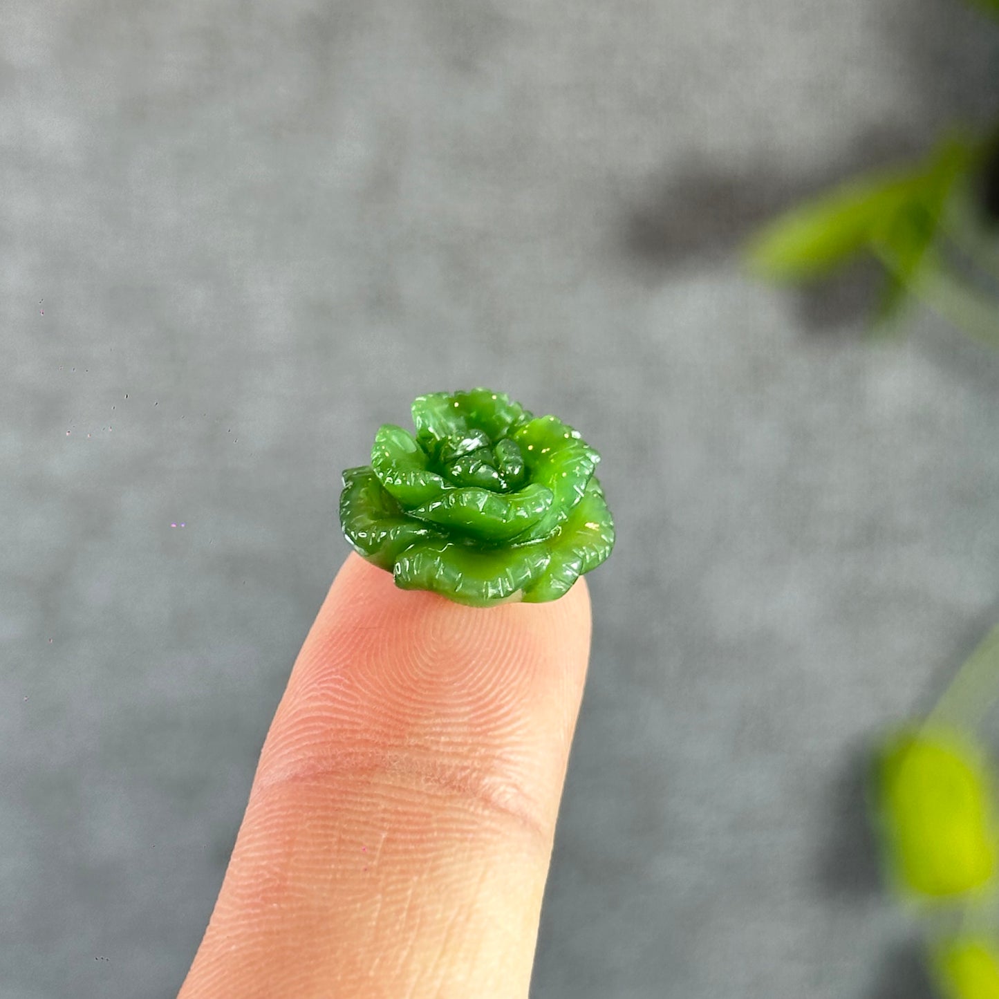 Cabbage Flower Natural Nephrite Jade VIP Charm