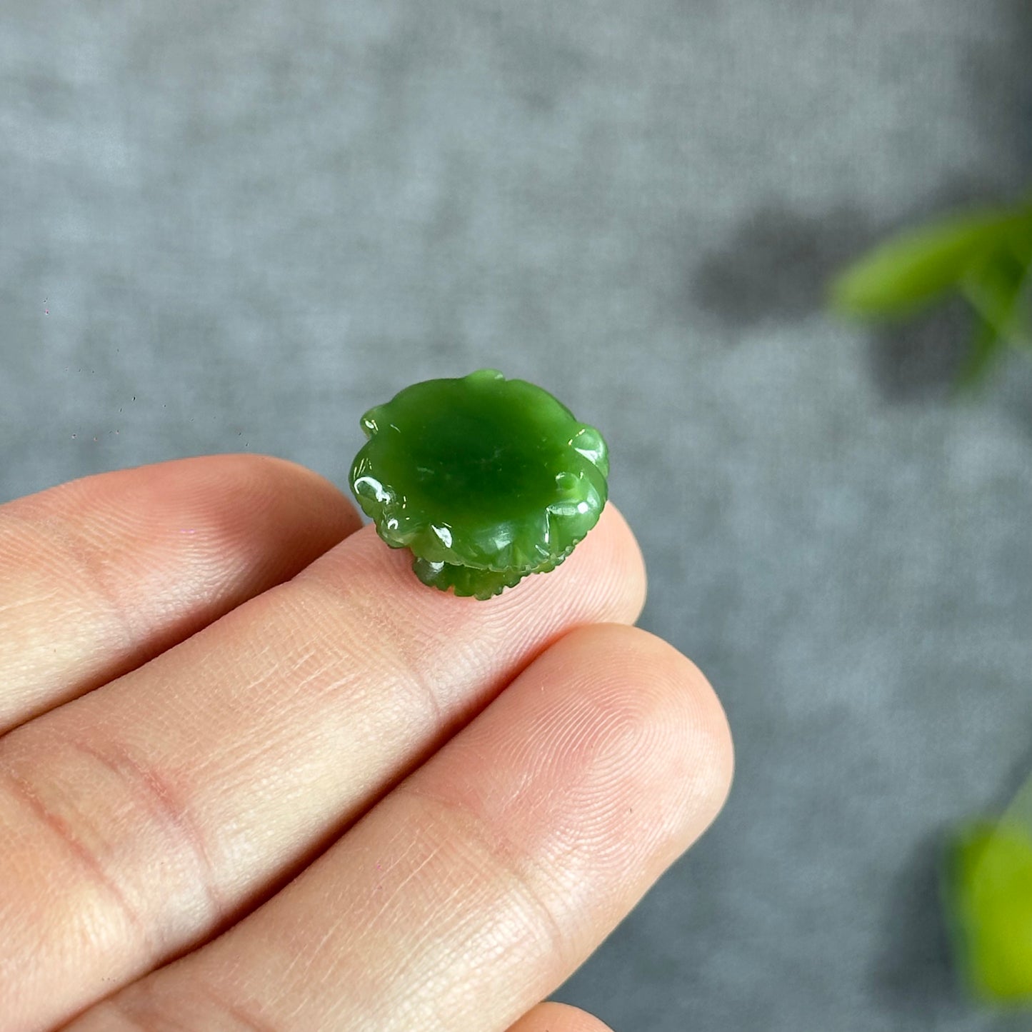 Cabbage Flower Natural Nephrite Jade VIP Charm