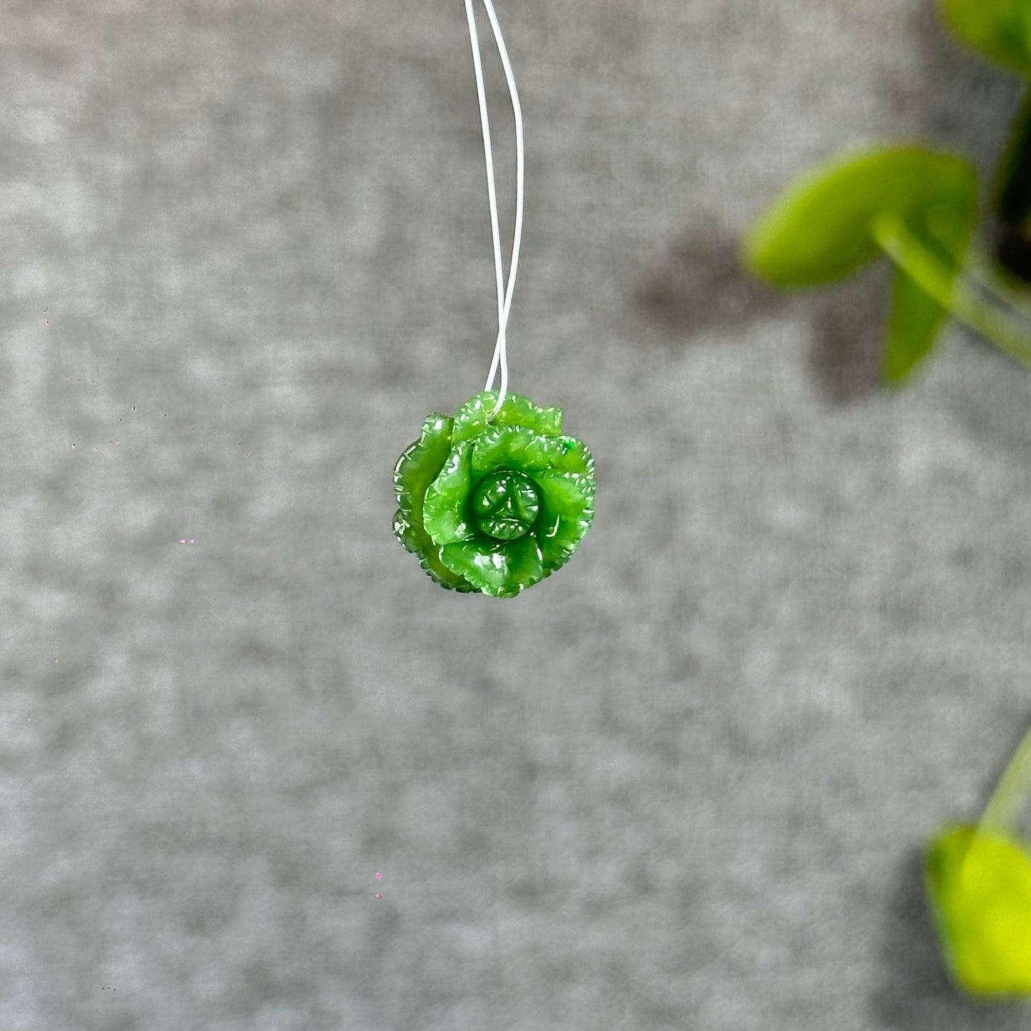 Cabbage Flower Natural Nephrite Jade VIP Charm