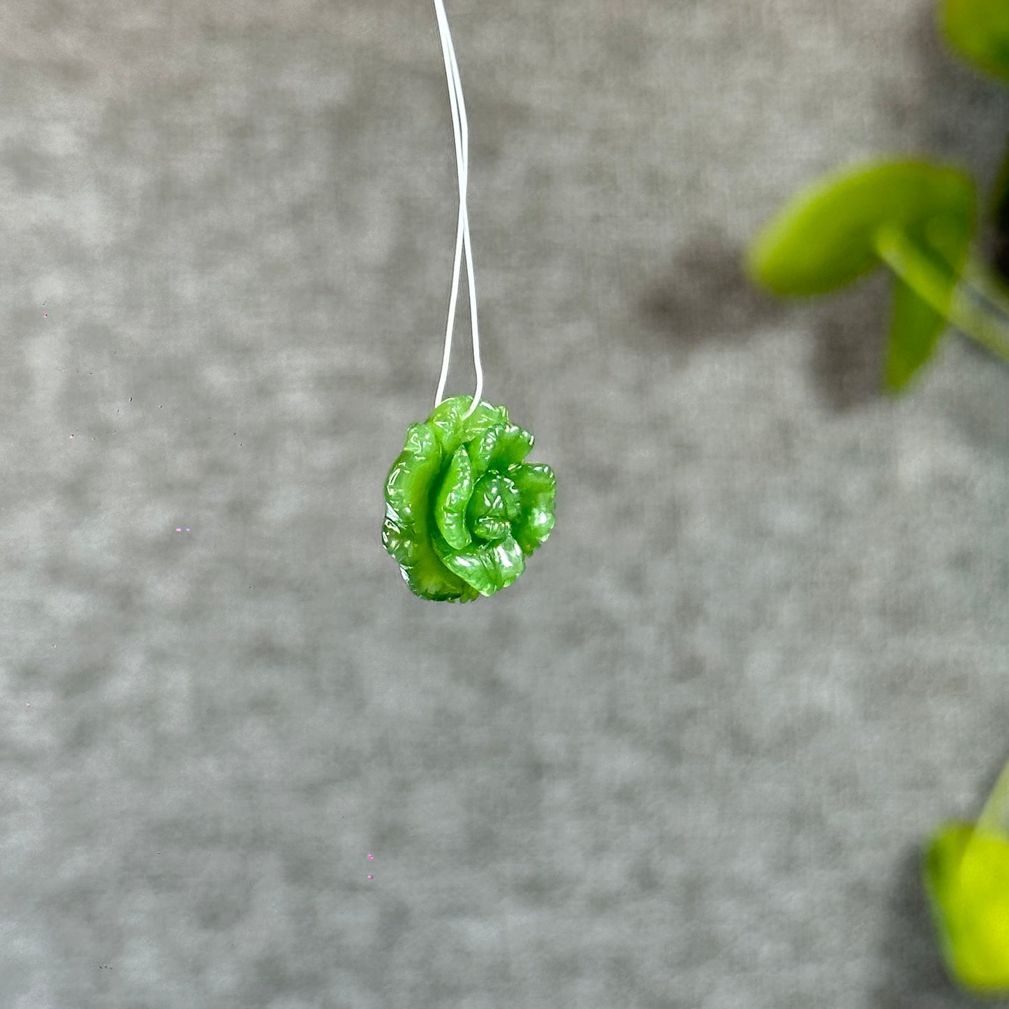 Cabbage Flower Natural Nephrite Jade VIP Charm