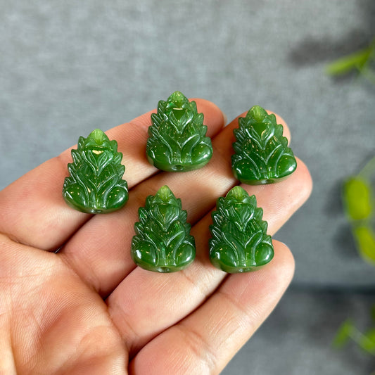 Nine Tails Natural Nephrite Jade VIP Charm