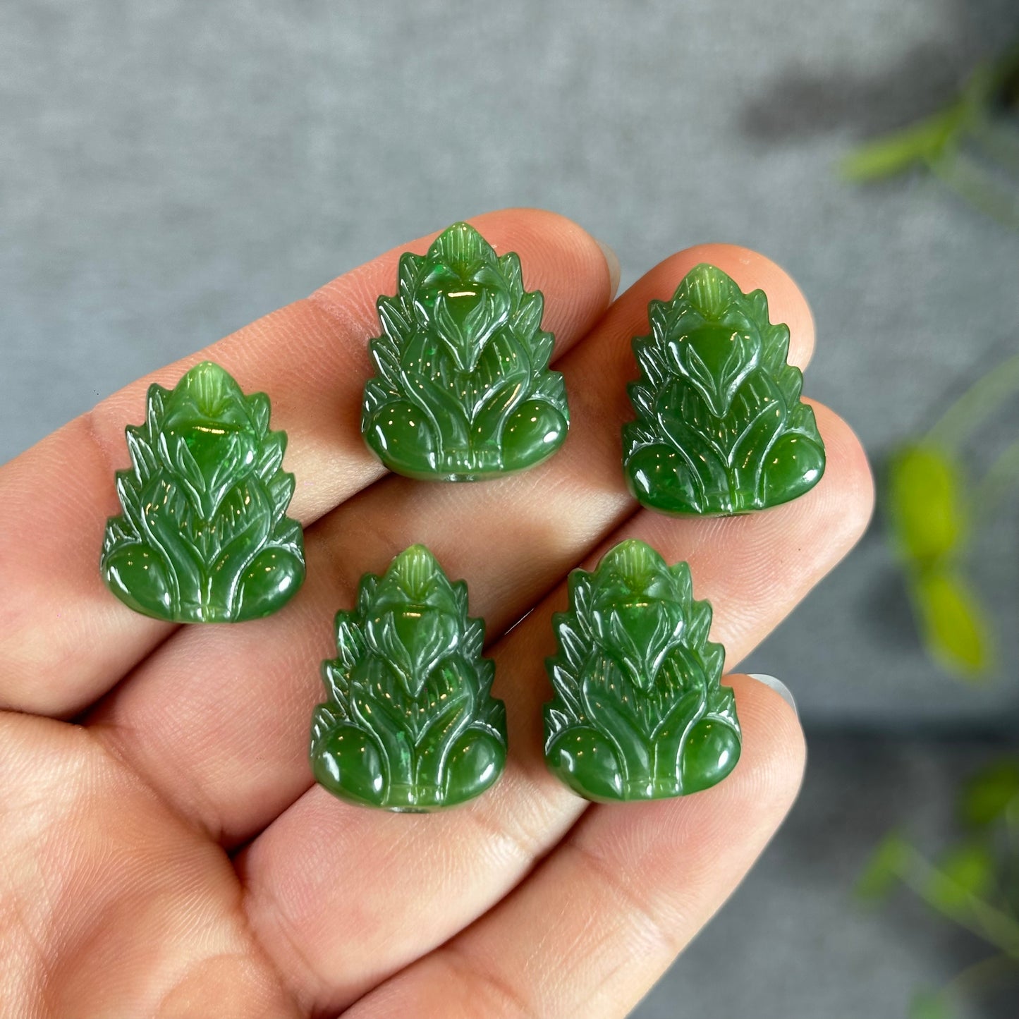 Nine Tails Natural Nephrite Jade VIP Charm