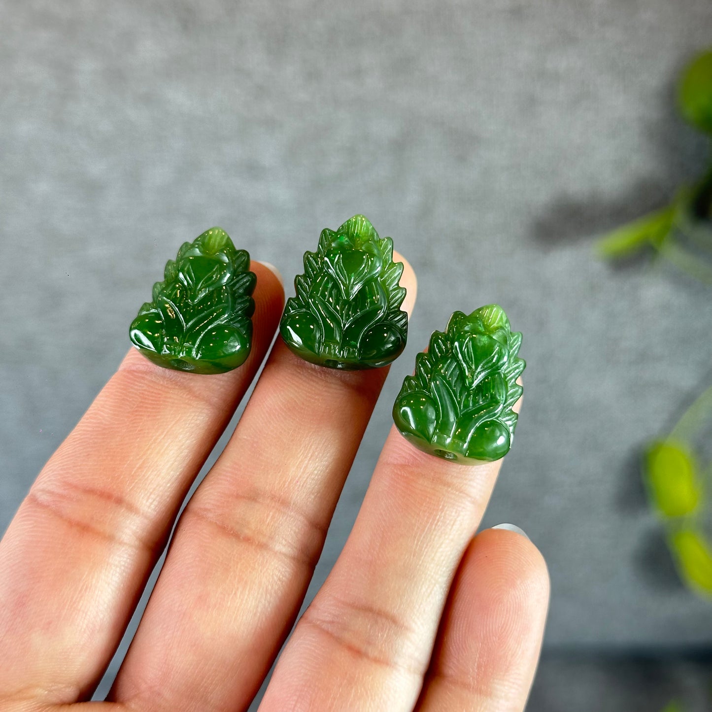 Nine Tails Natural Nephrite Jade VIP Charm