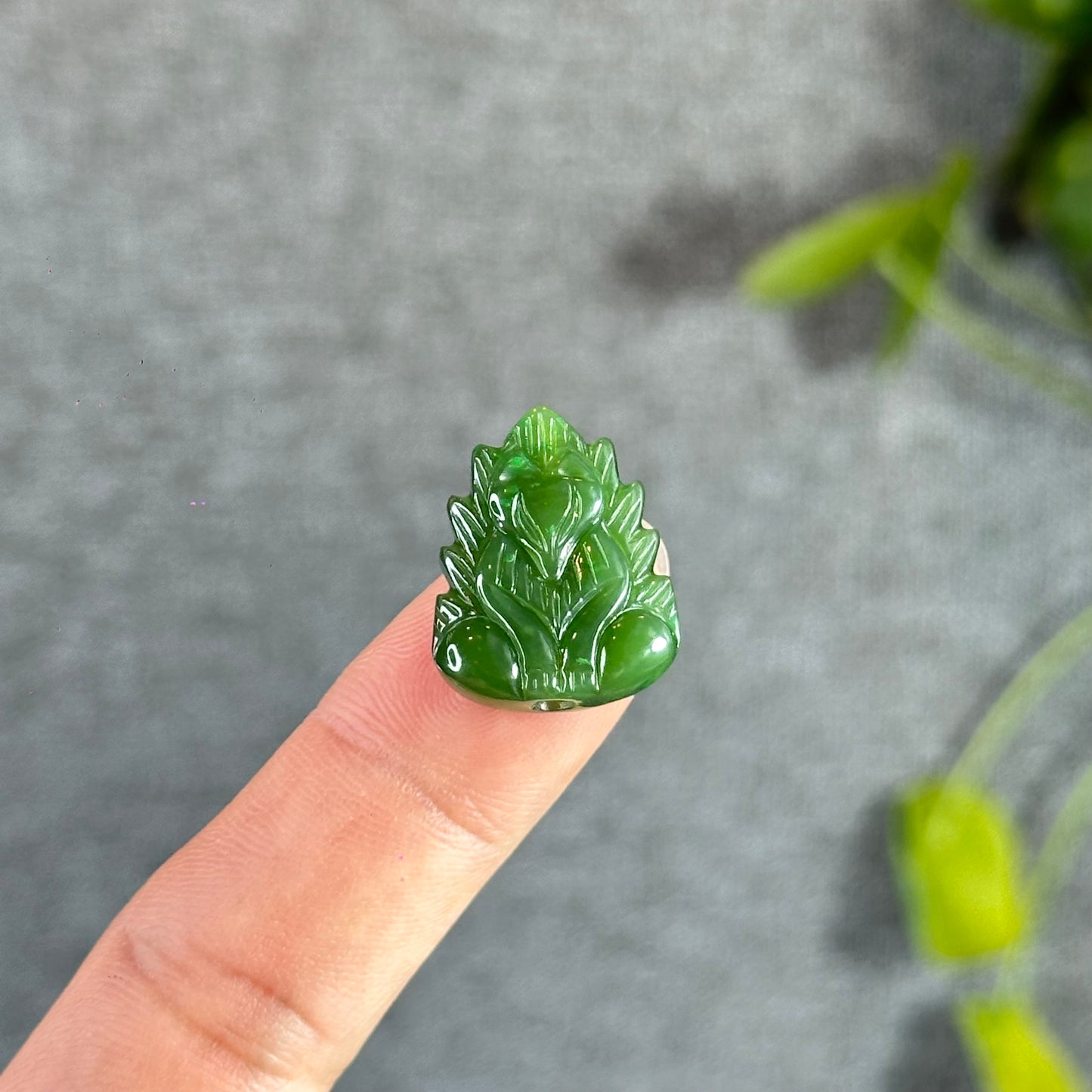 Nine Tails Natural Nephrite Jade VIP Charm