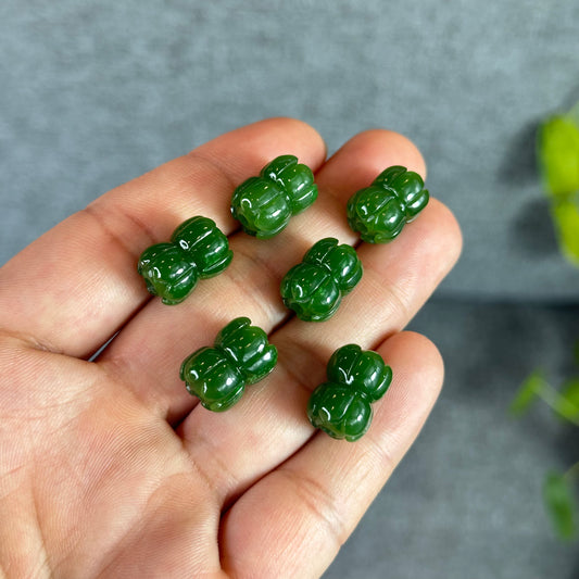 Double Lotus Natural Nephrite Jade VIP Charm