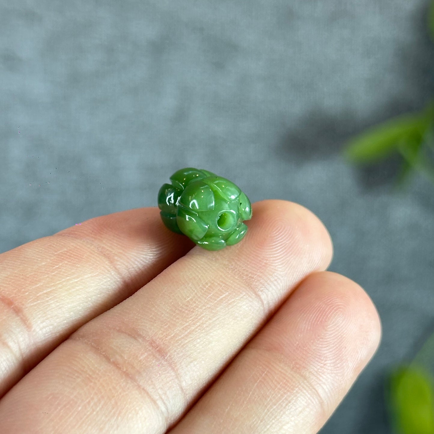 Double Lotus Natural Nephrite Jade VIP Charm