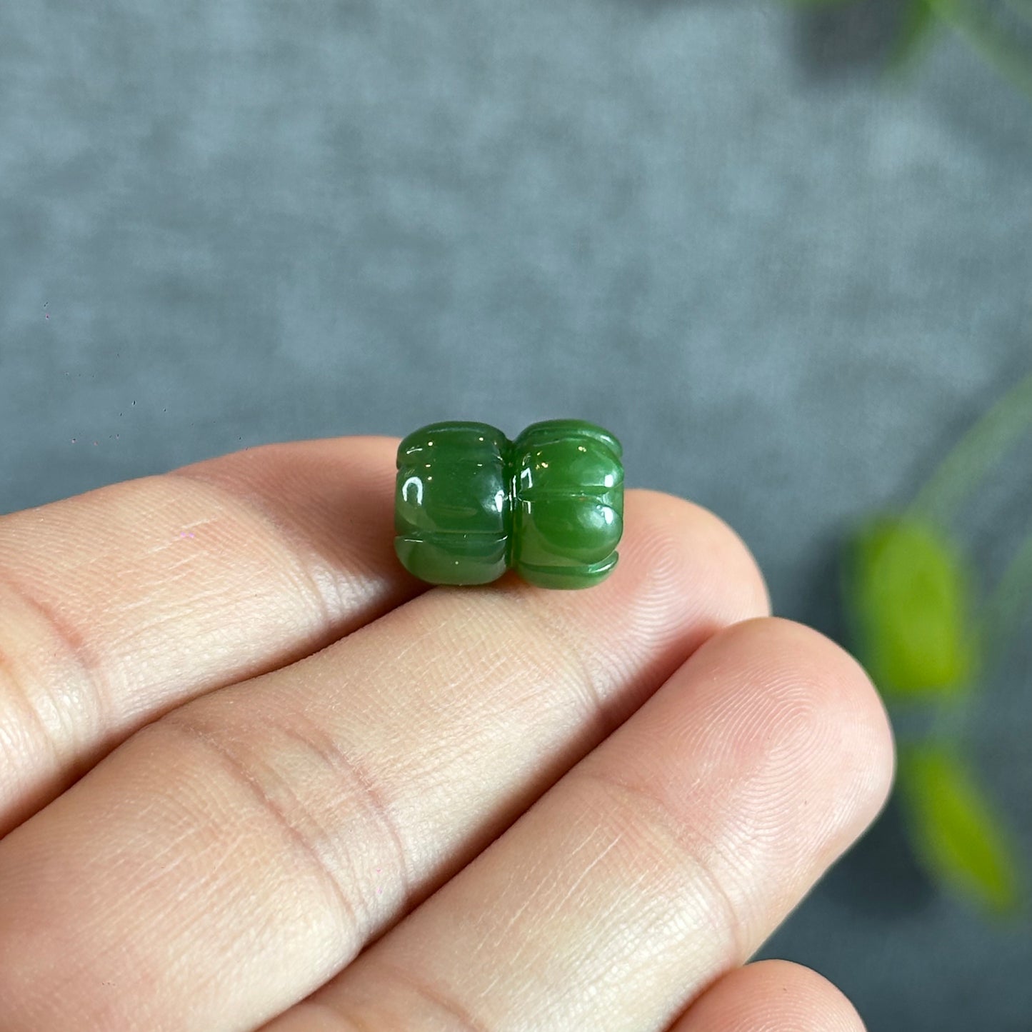 Double Lotus Natural Nephrite Jade VIP Charm