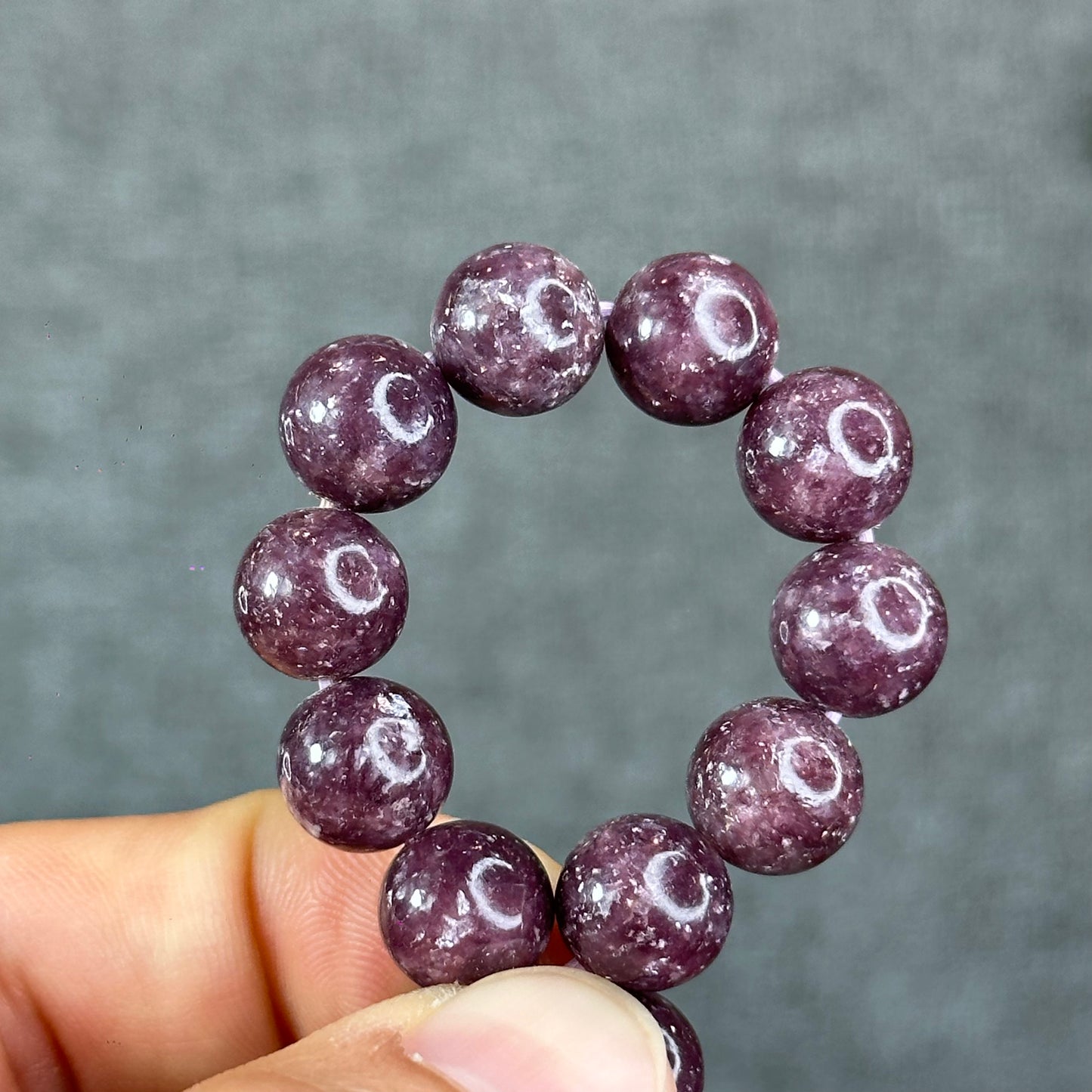 Natural Lepidolite Bracelet Size 10 mm