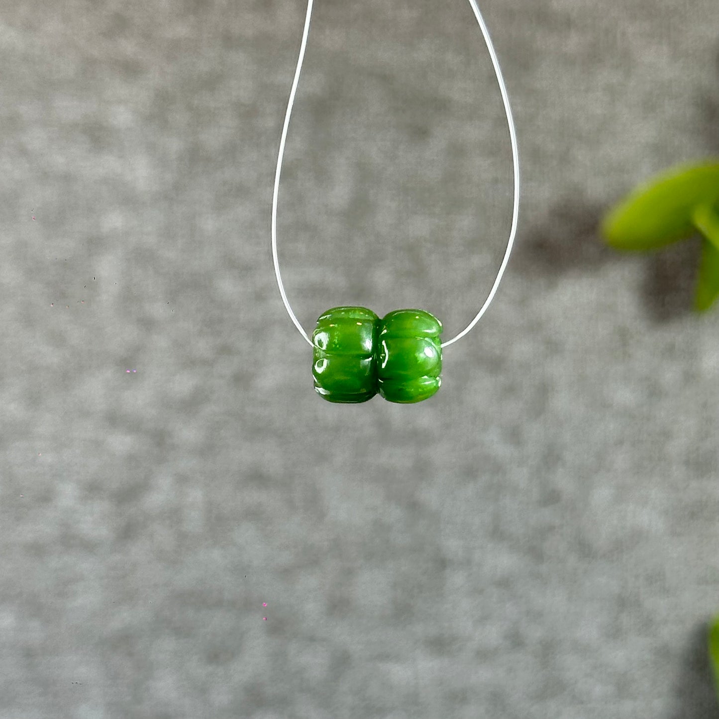 Double Lotus Natural Nephrite Jade VIP Charm