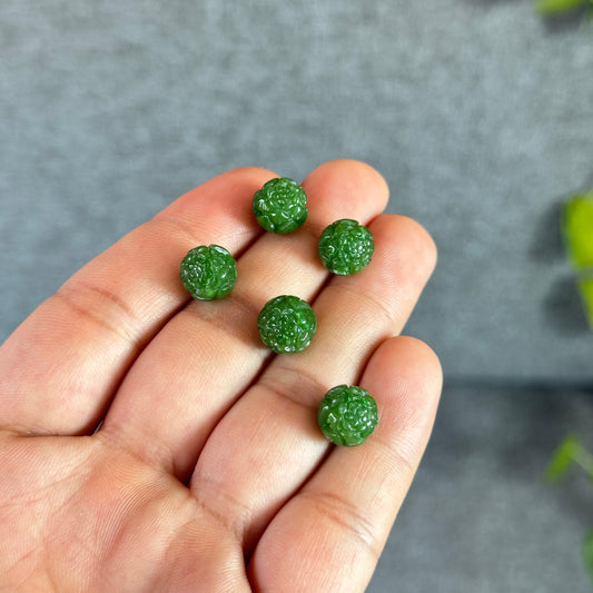 Lotus Natural Nephrite Jade VIP Charm