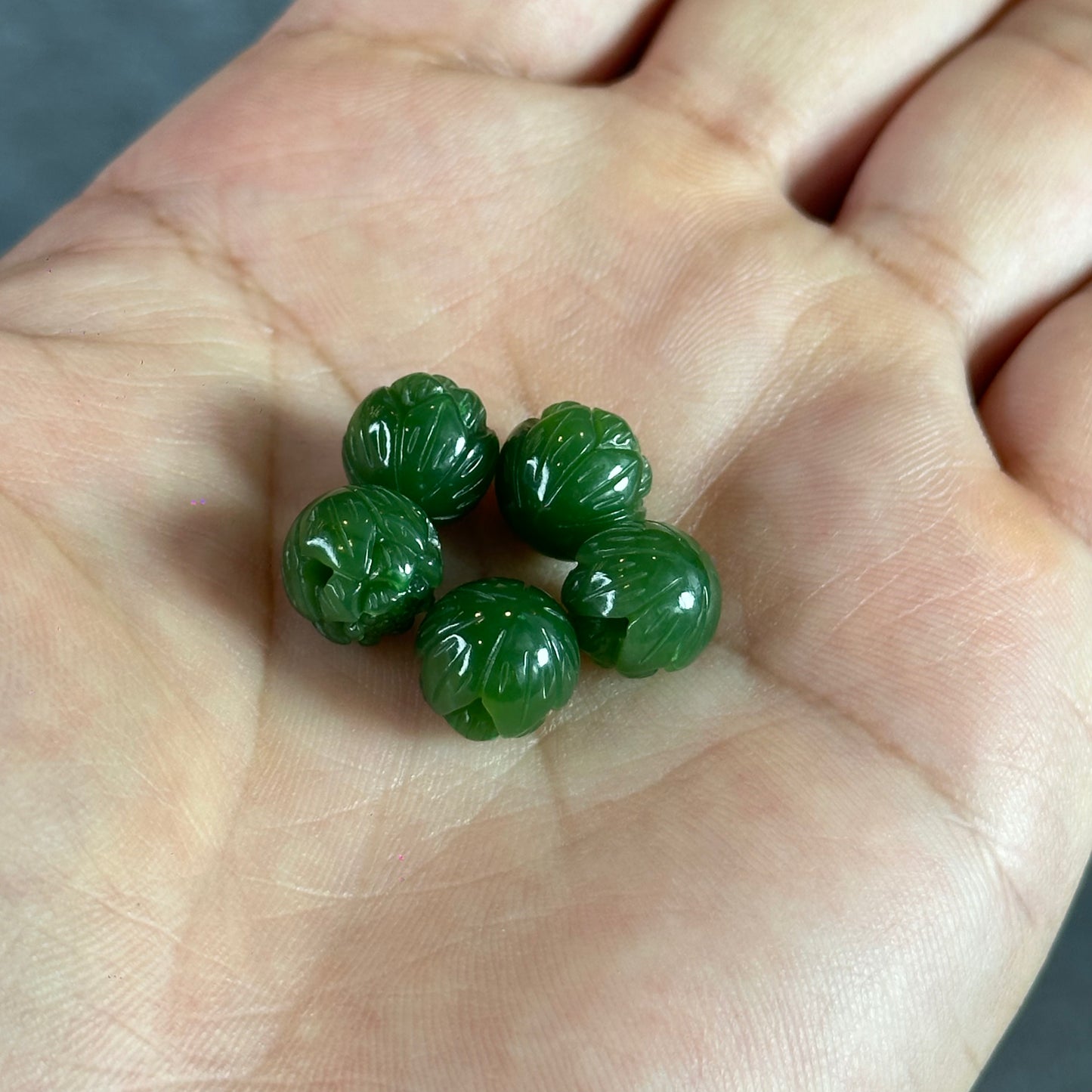 Lotus Natural Nephrite Jade VIP Charm