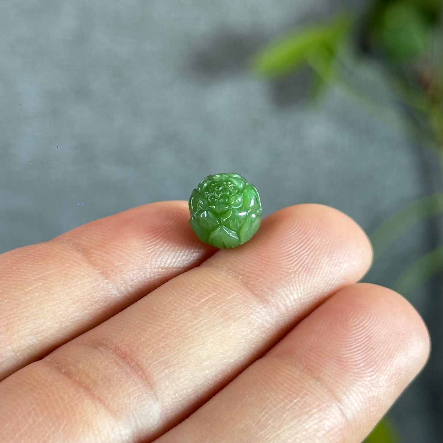 Lotus Natural Nephrite Jade VIP Charm